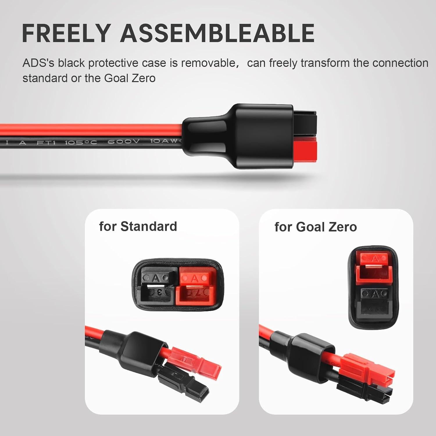 Cable de extensión XT60 hembra a Anderson 10AWG 45A 182cm