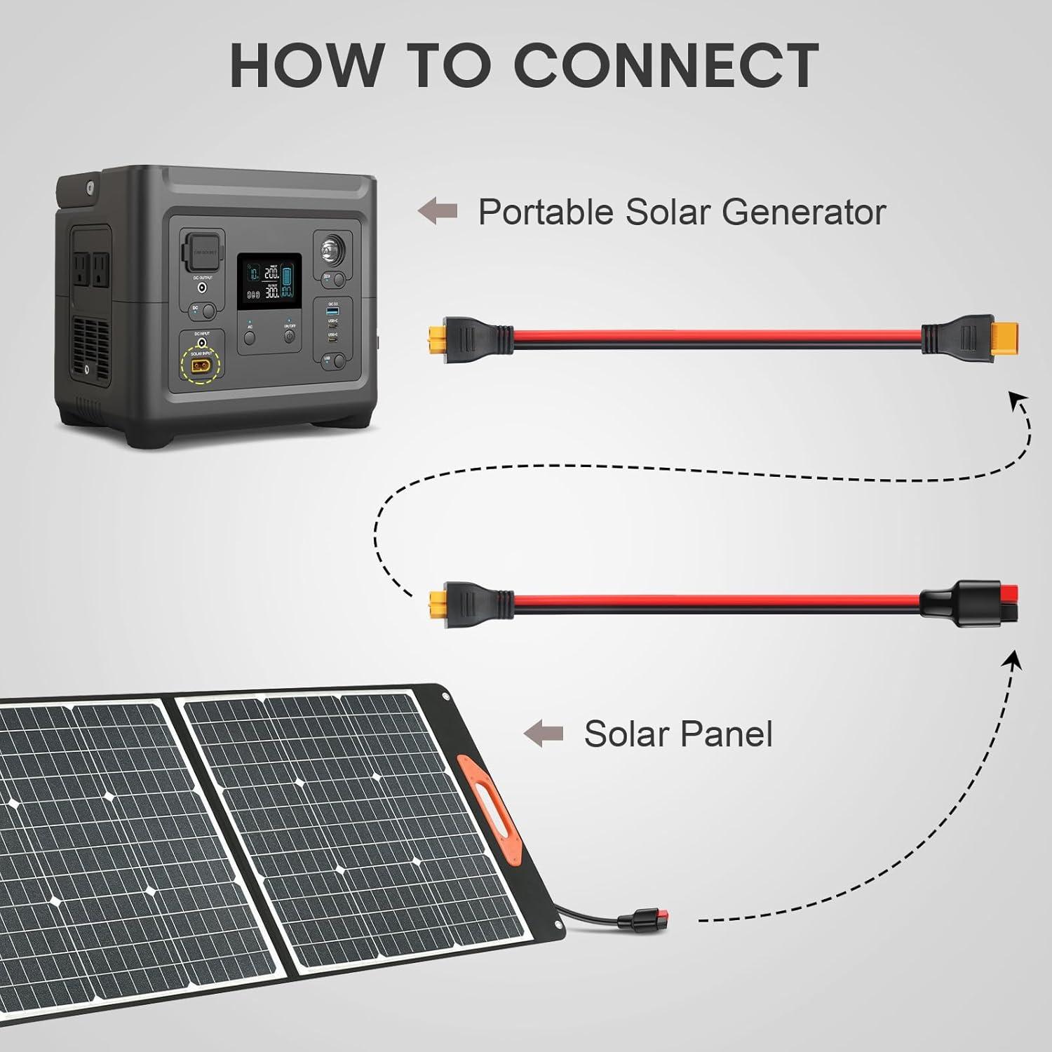Cable de extensión XT60 hembra a Anderson 10AWG 45A 182cm