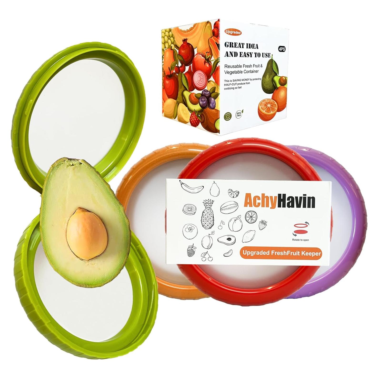 Set de 4 Contenedores de Almacenamiento de Silicona ACHYHAVIN