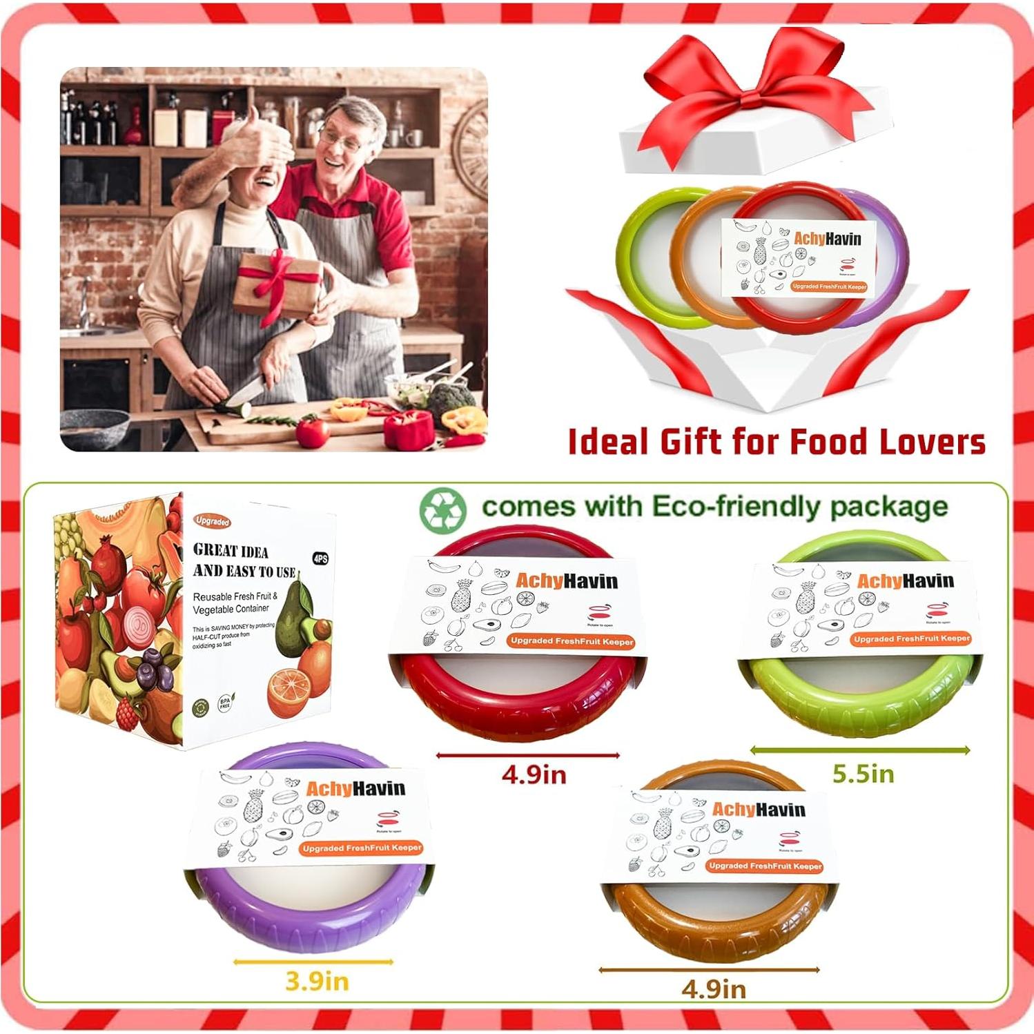 Set de 4 Contenedores de Almacenamiento de Silicona ACHYHAVIN