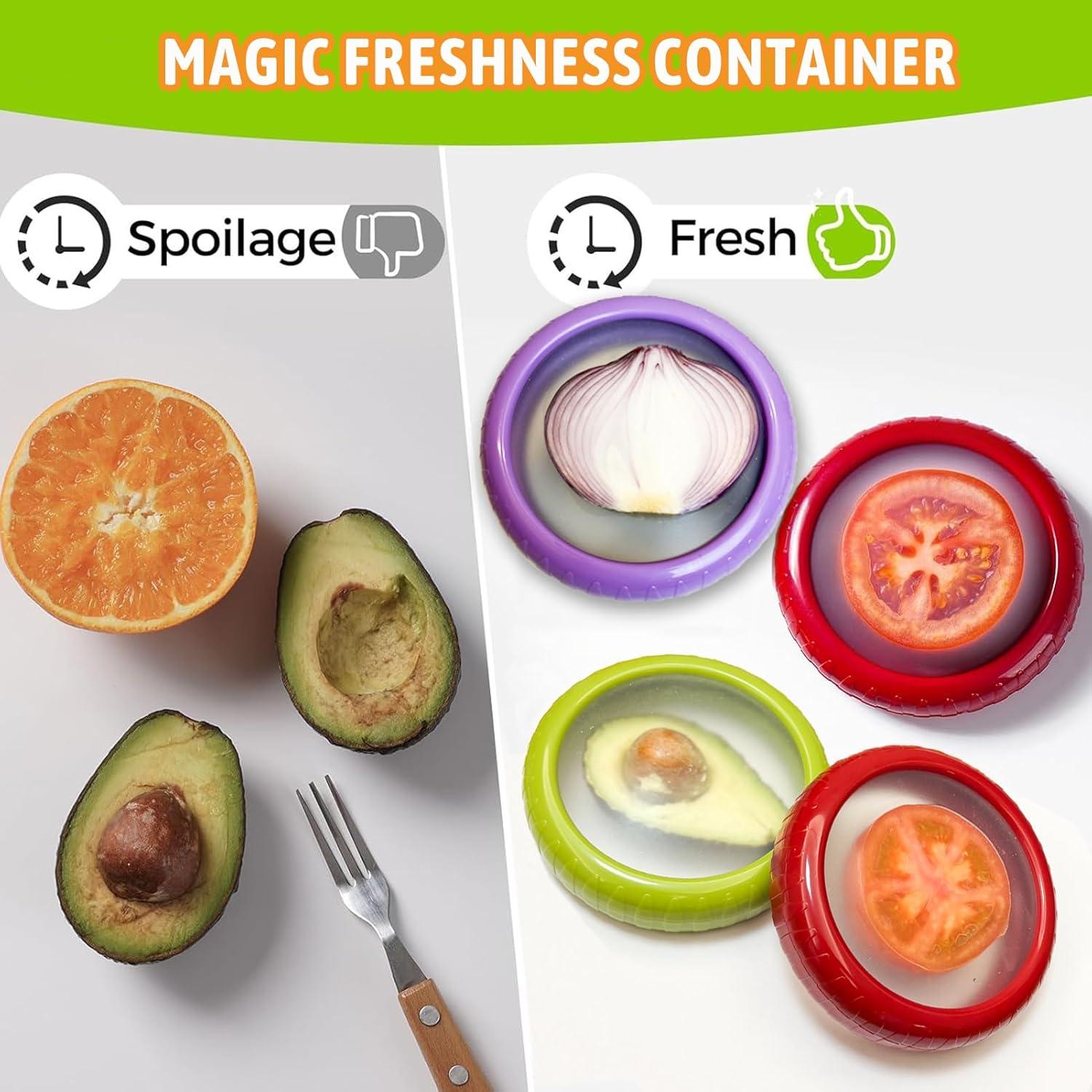 Set de 4 Contenedores de Almacenamiento de Silicona ACHYHAVIN