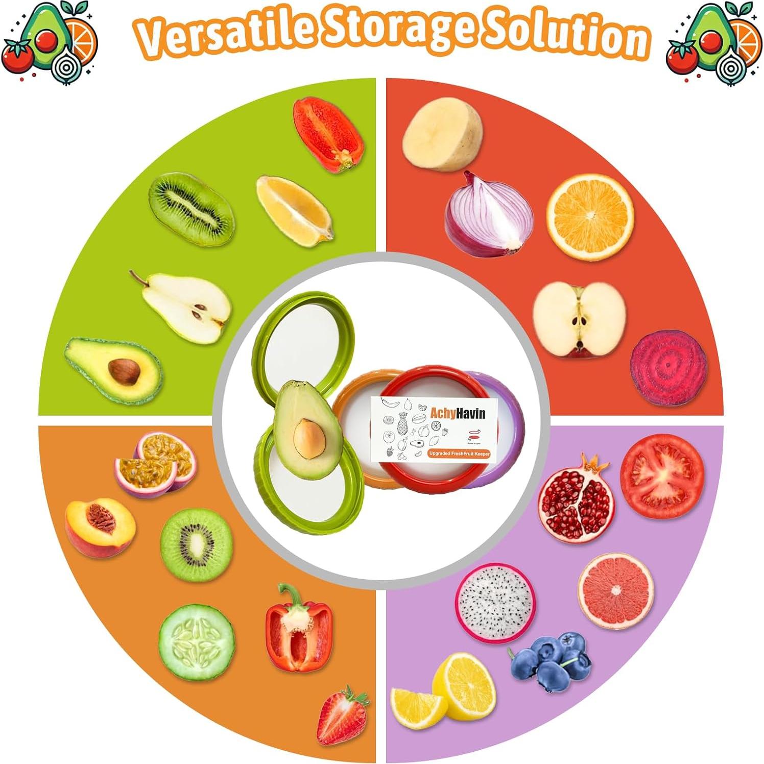 Set de 4 Contenedores de Almacenamiento de Silicona ACHYHAVIN