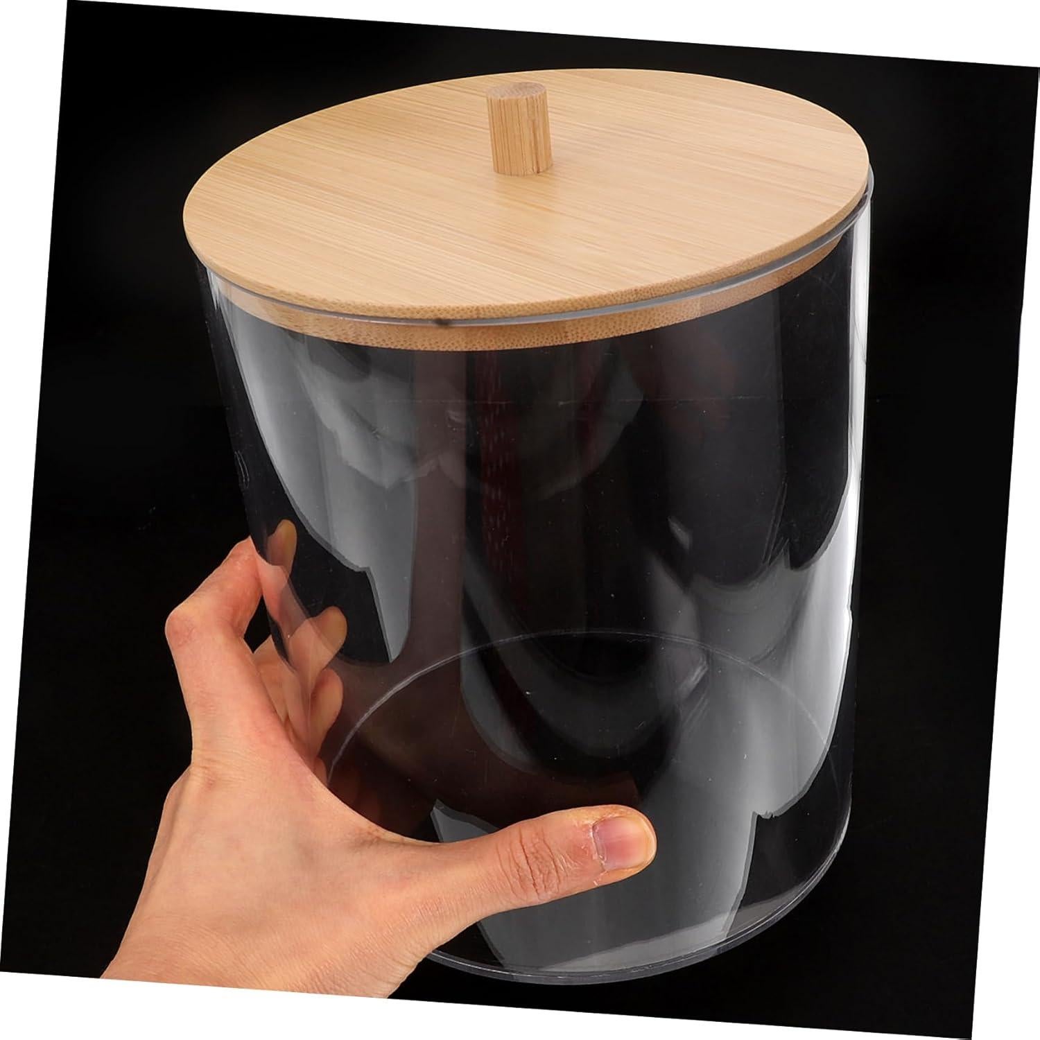 Contenedor de Lavandería Acrílico HOOTNEE con Tapa y Etiquetas