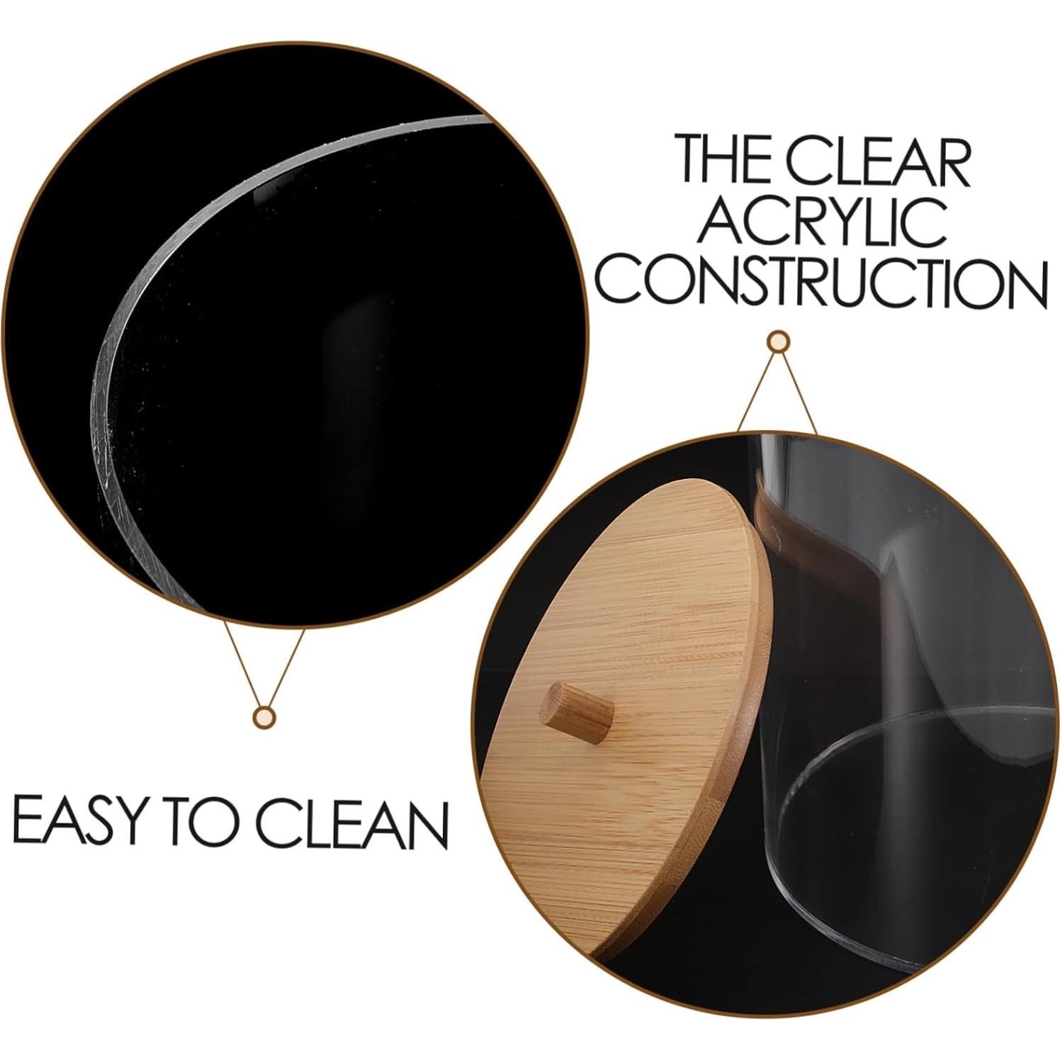 Contenedor de Lavandería Acrílico HOOTNEE con Tapa y Etiquetas