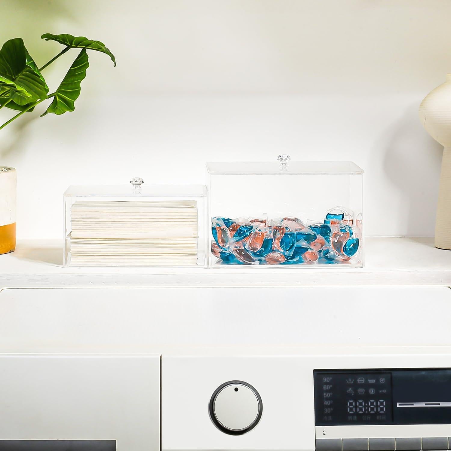 Juego de Contenedores de Lavandería VOTLEVT Acrílico 2 Piezas