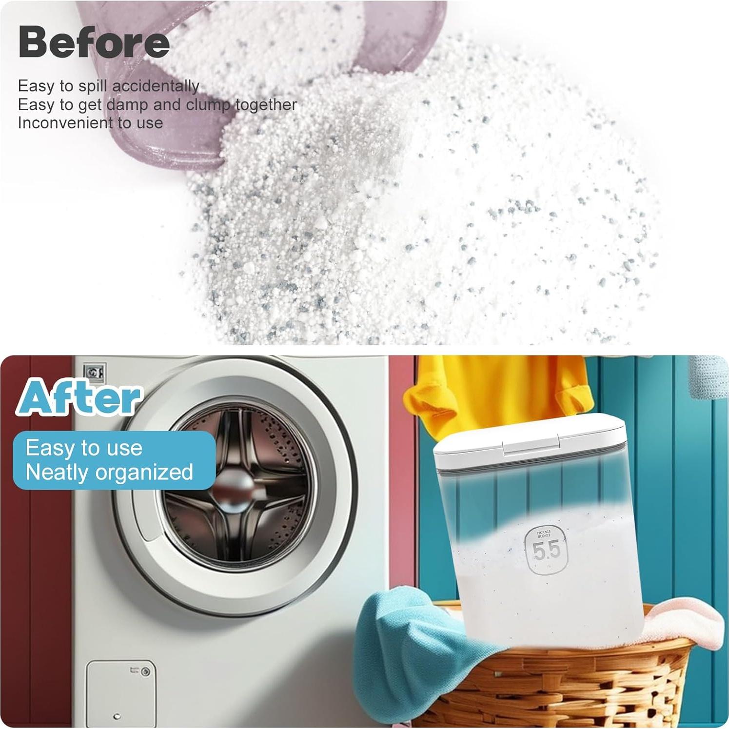 Dispensador de detergente YEXEXINM 5.5L con tapa de un toque