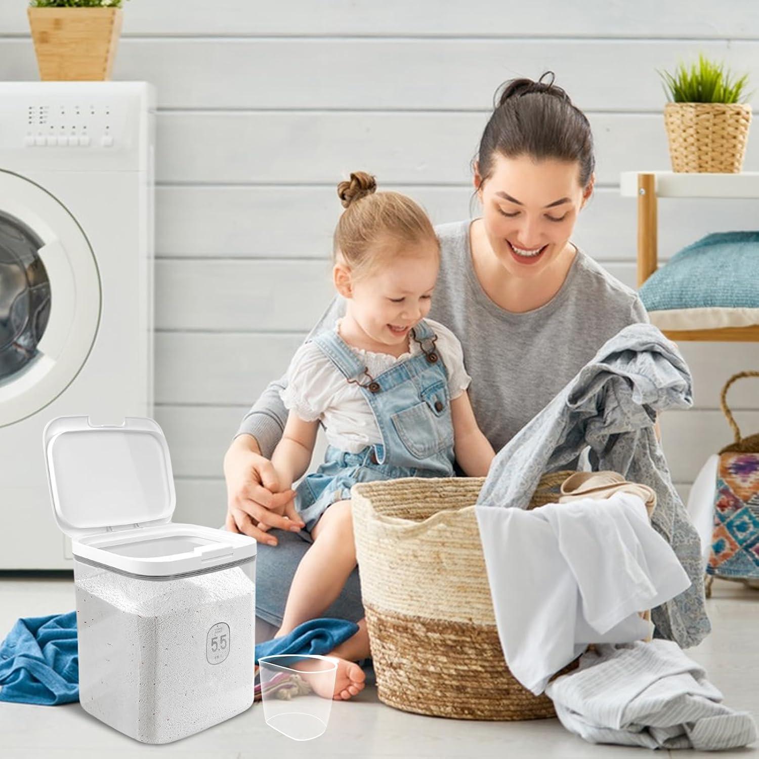 Dispensador de detergente YEXEXINM 5.5L con tapa de un toque