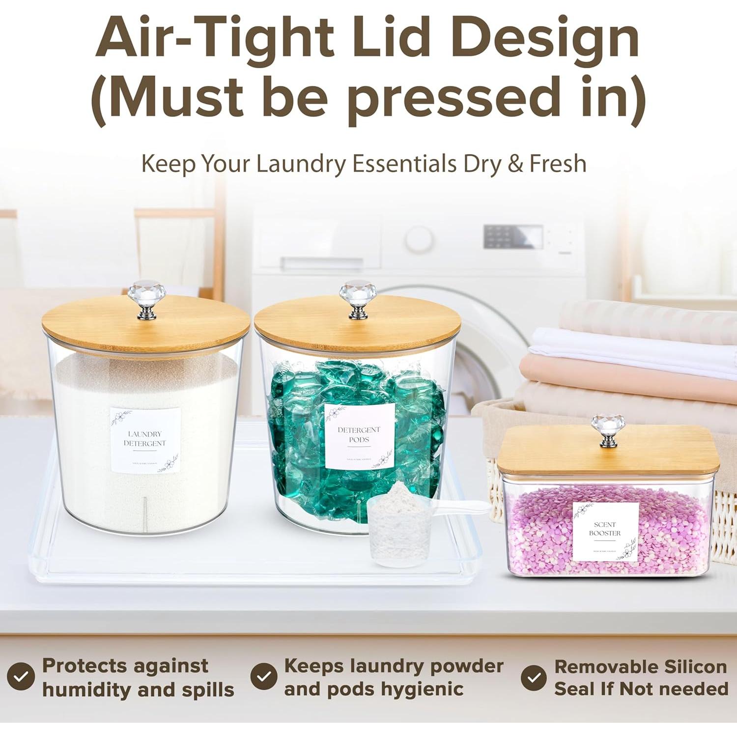 Juego de Contenedores de Lavandería BROSNOLOGY 3.8L Herméticos