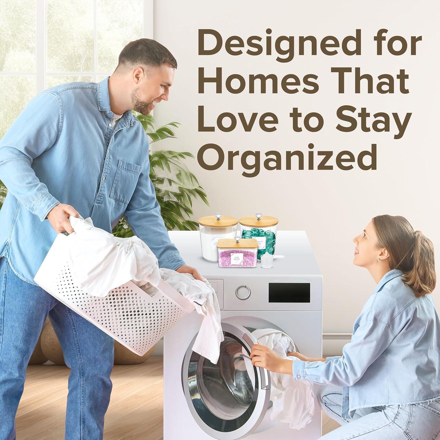 Juego de Contenedores de Lavandería BROSNOLOGY 3.8L Herméticos