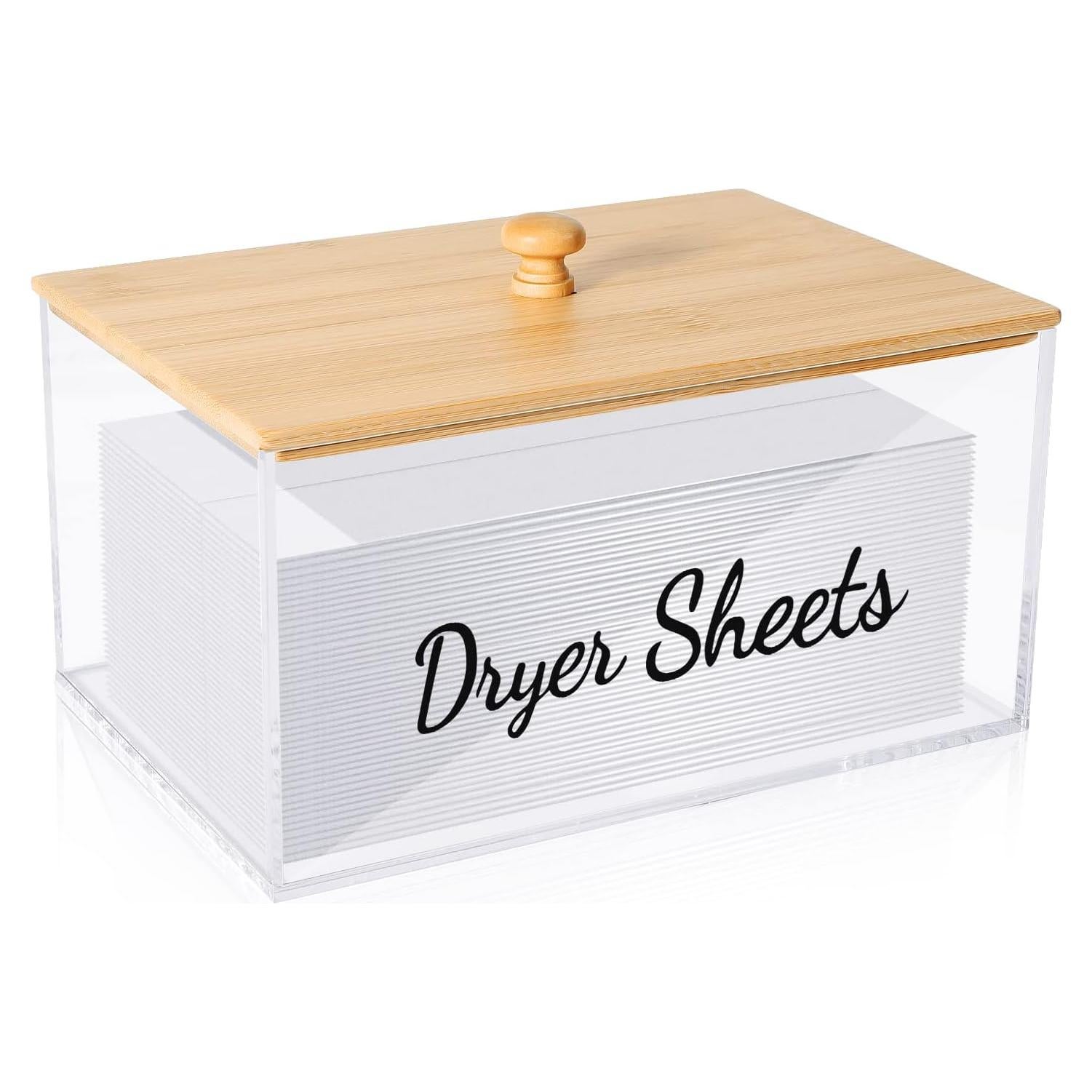Dispensador de Hojas de Secadora JYPS Acrílico con Tapa de Bambú
