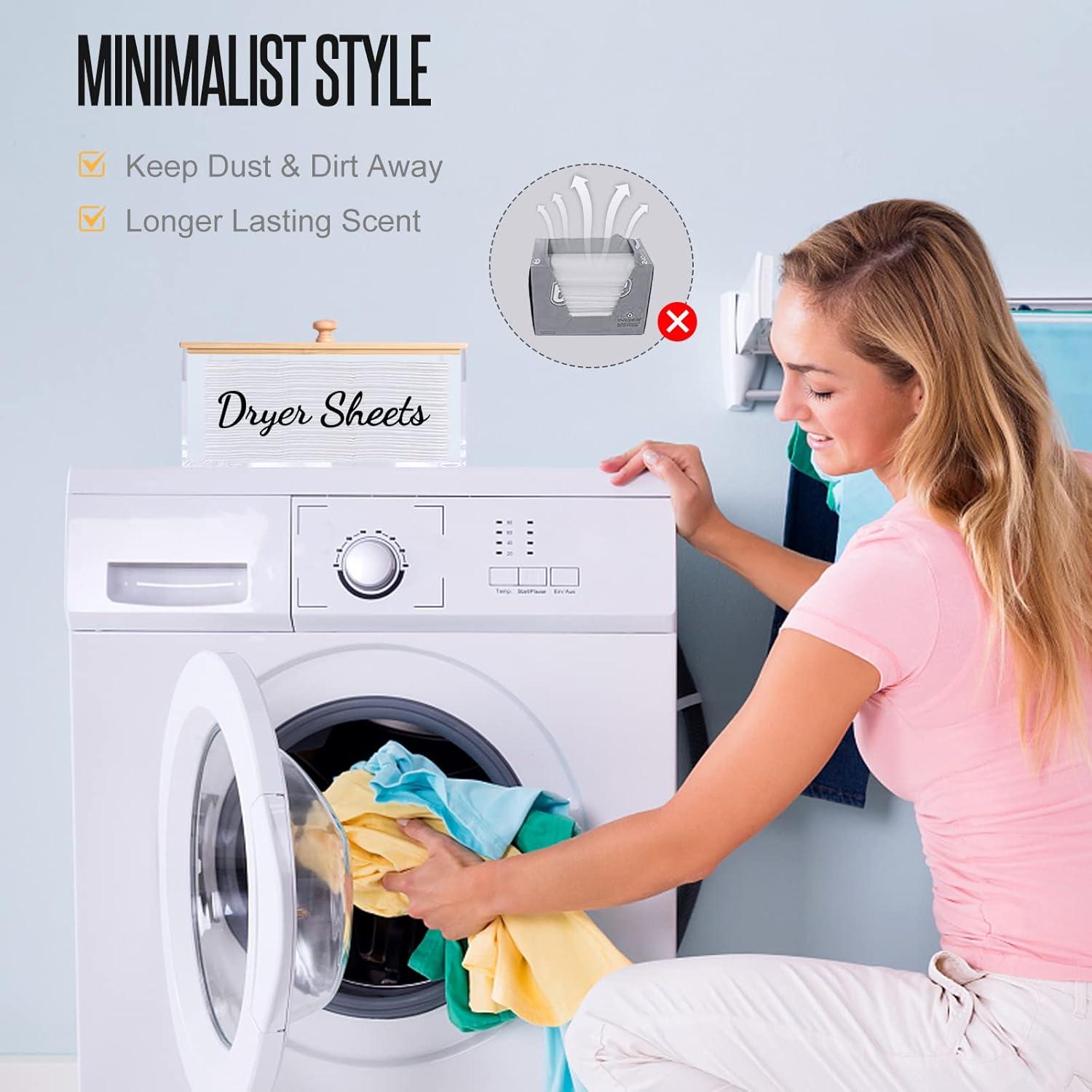 Dispensador de Hojas de Secadora JYPS Acrílico con Tapa de Bambú