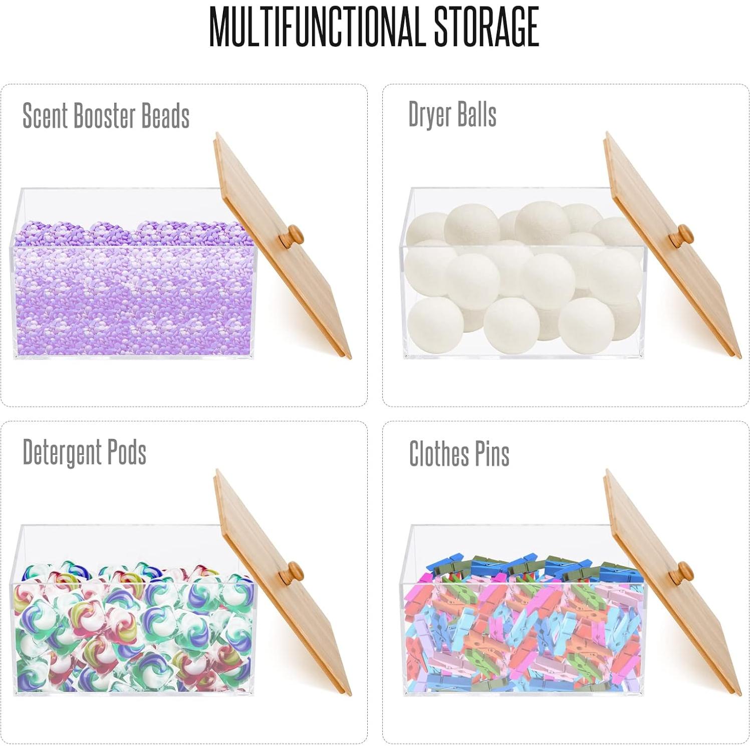 Dispensador de Hojas de Secadora JYPS Acrílico con Tapa de Bambú