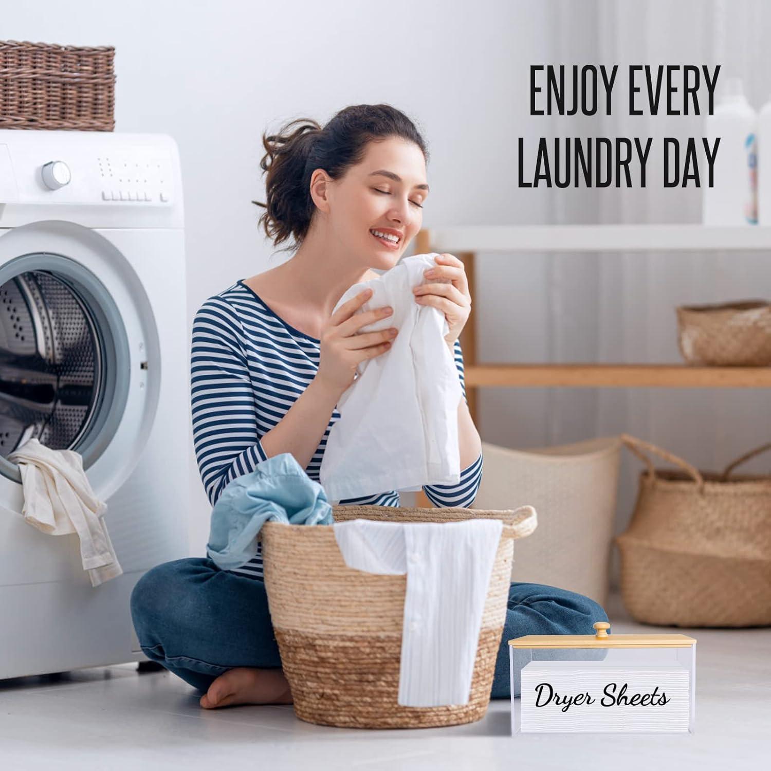 Dispensador de Hojas de Secadora JYPS Acrílico con Tapa de Bambú