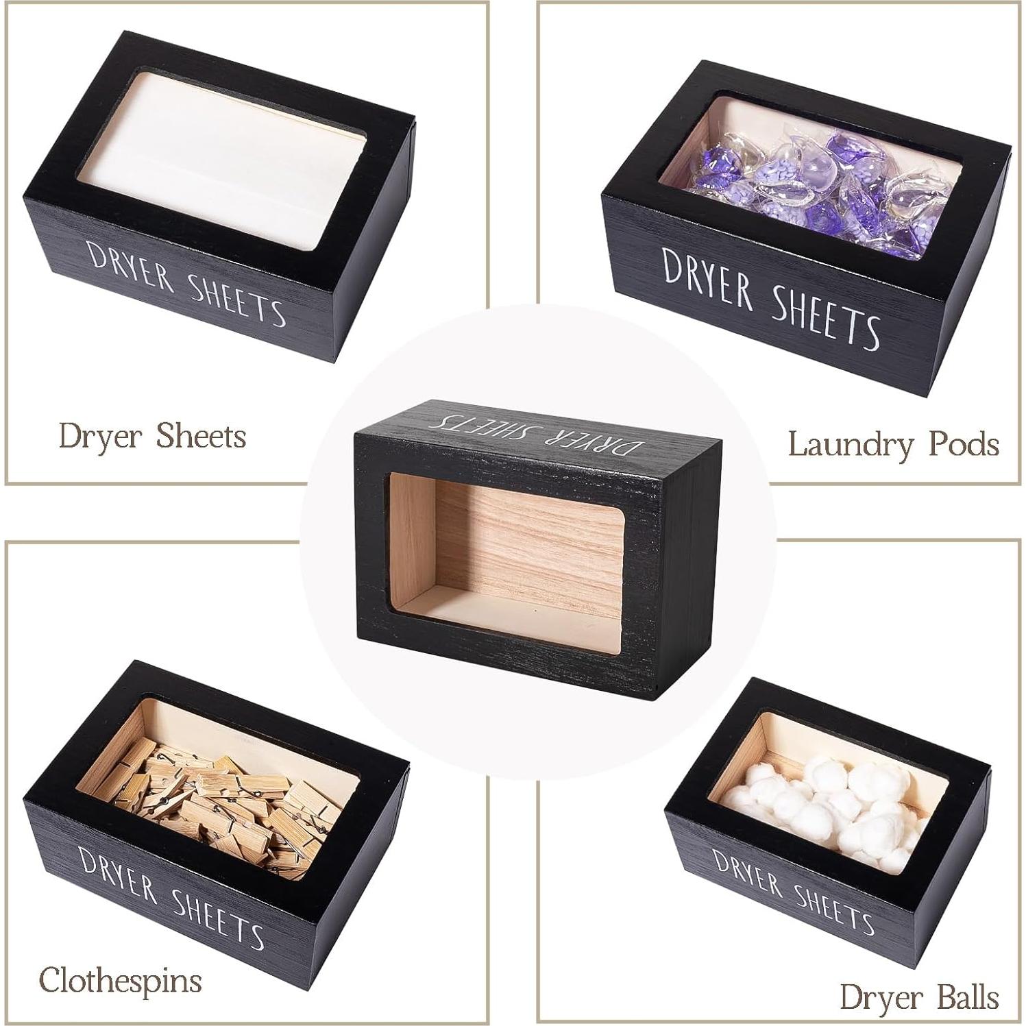 Contenedor de Hojas de Secadora Zoocatia Madera Negro 18.5x12.7x9.1cm