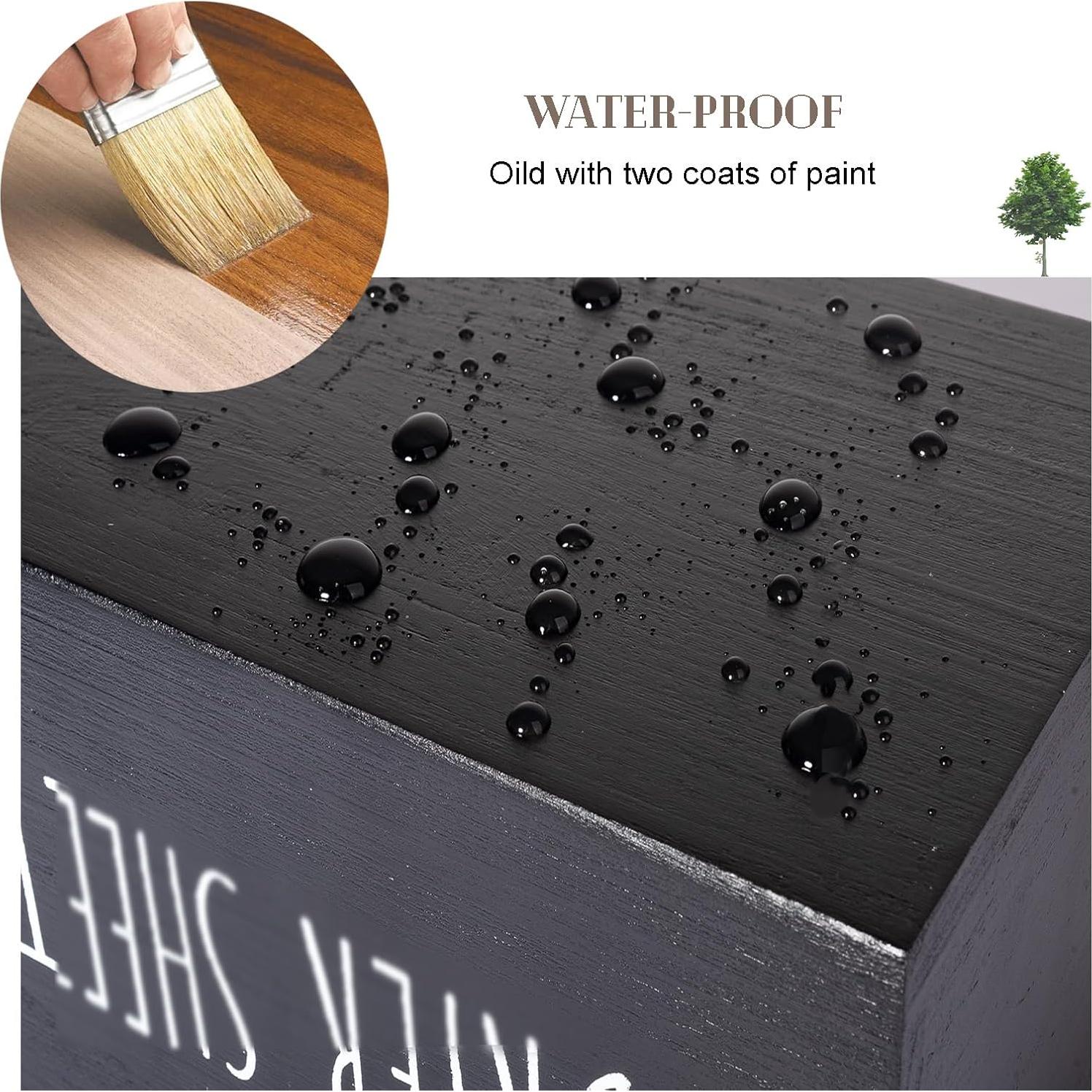 Contenedor de Hojas de Secadora Zoocatia Madera Negro 18.5x12.7x9.1cm