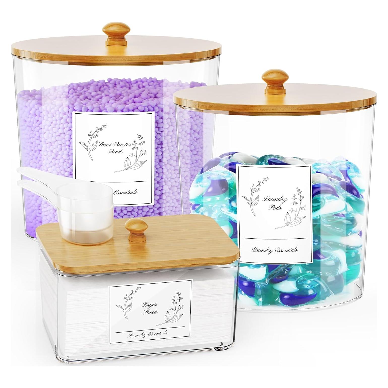 Juego de 3 Contenedores de Almacenamiento COAZEX para Lavandería