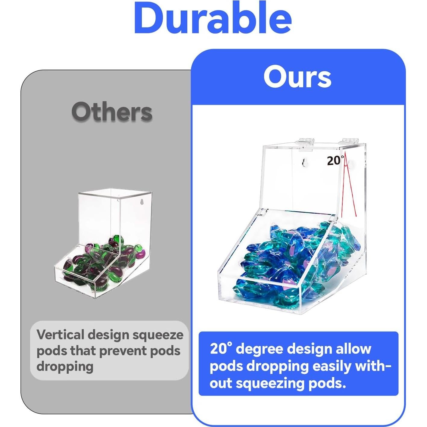 Contenedor de cápulas de lavandería Tikitup 2.5L Acrílico