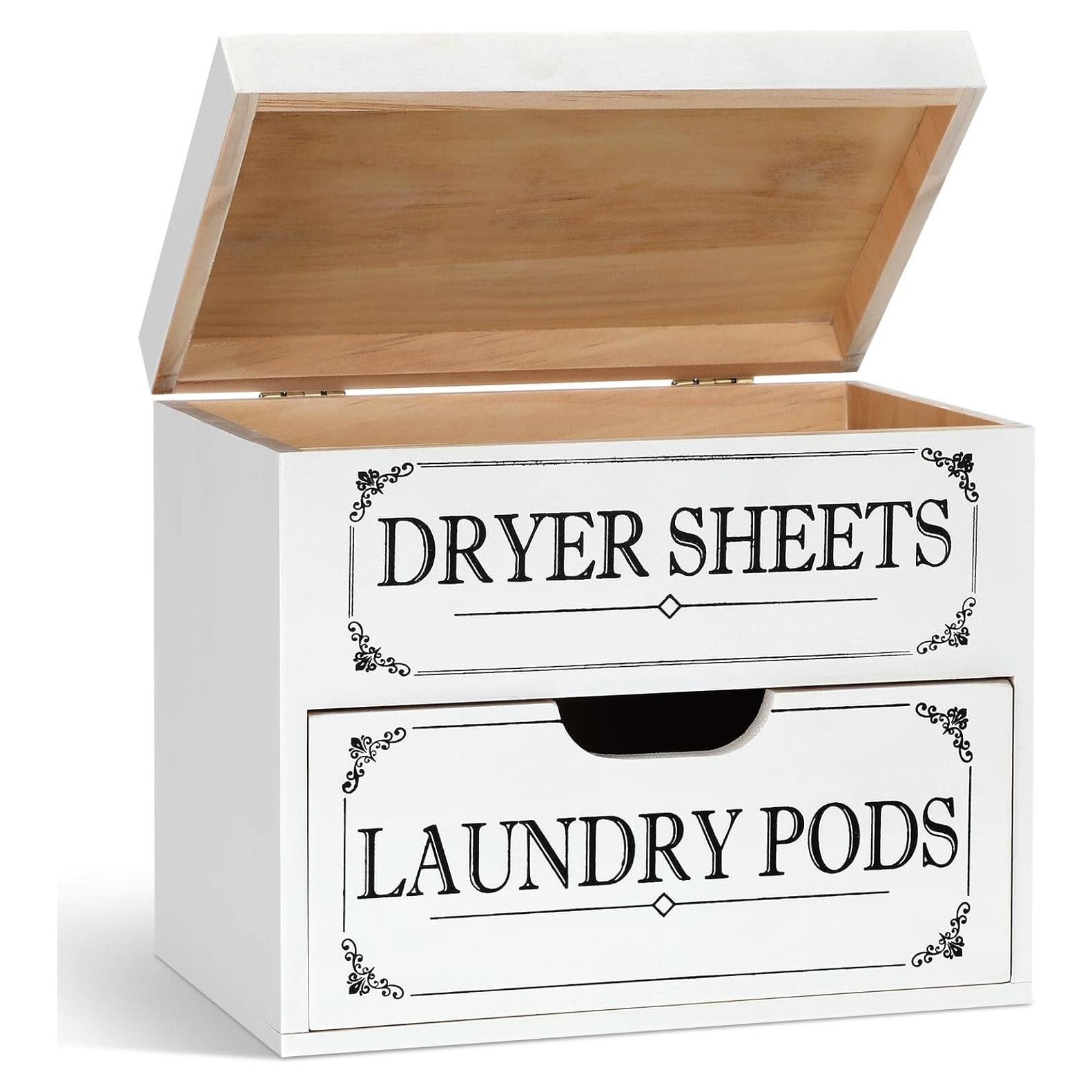 Soporte de Madera Tatuo para Hojas de Secadora Blanco 20x13x18cm