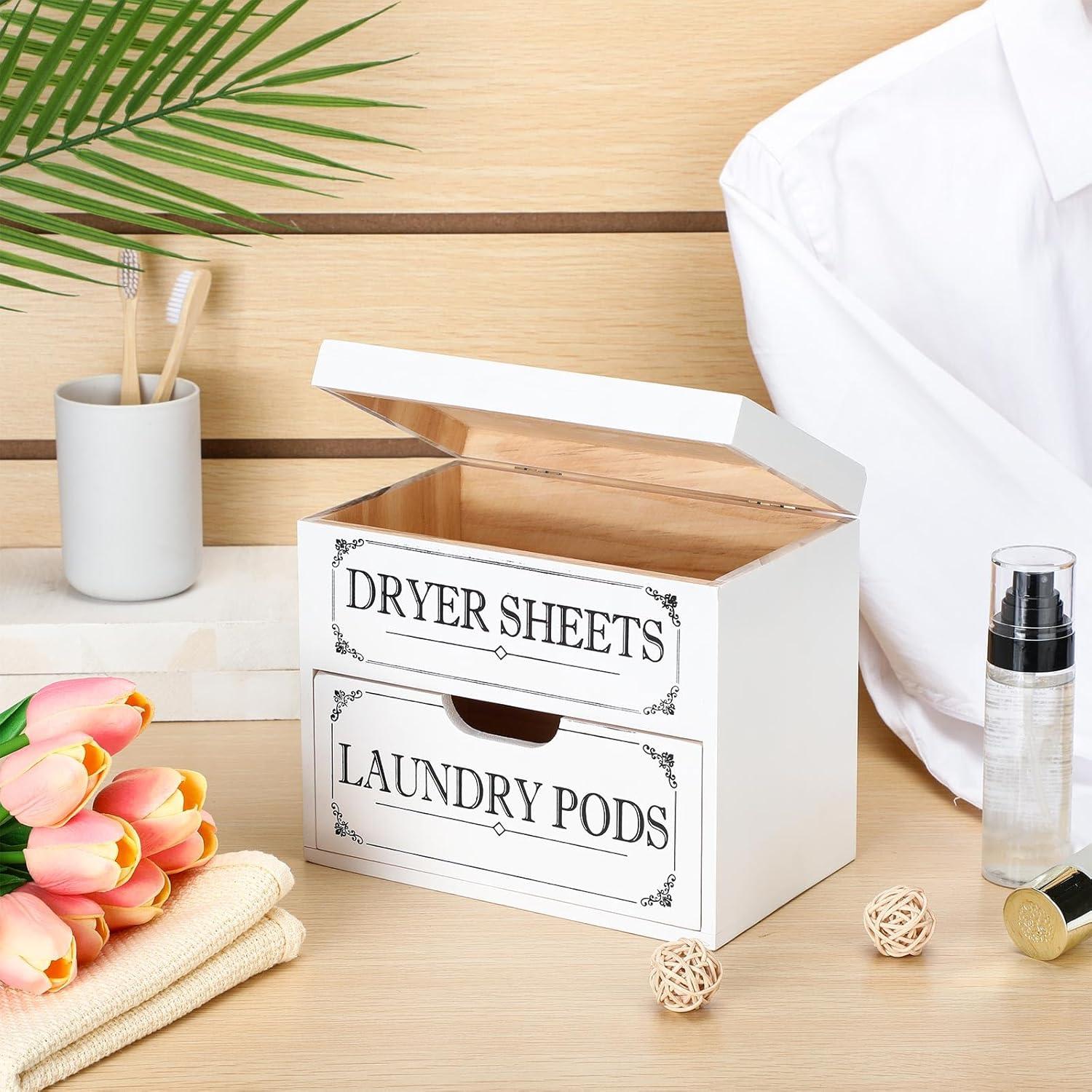 Soporte de Madera Tatuo para Hojas de Secadora Blanco 20x13x18cm