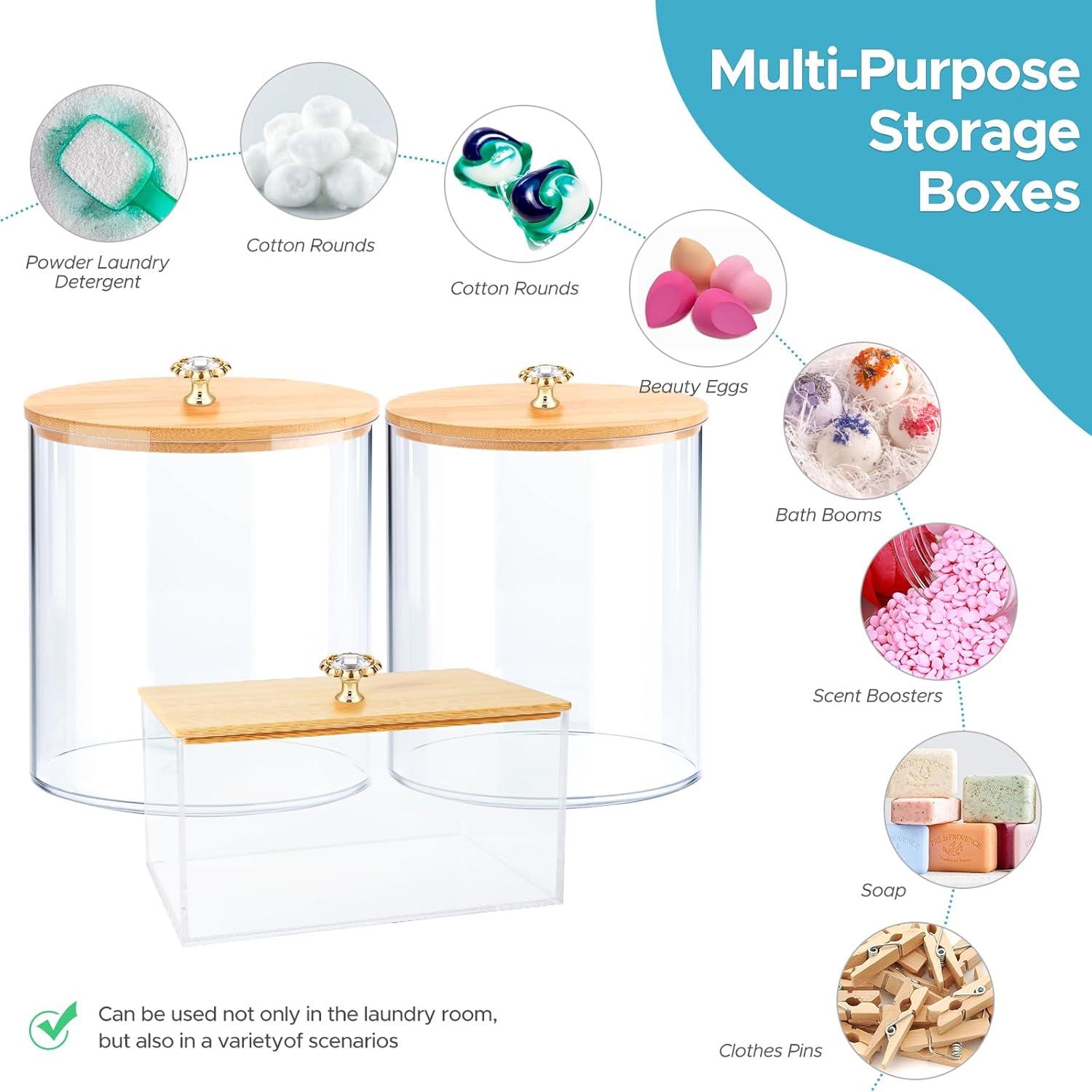 Juego de 3 Contenedores de Almacenamiento JYPS para Lavandería