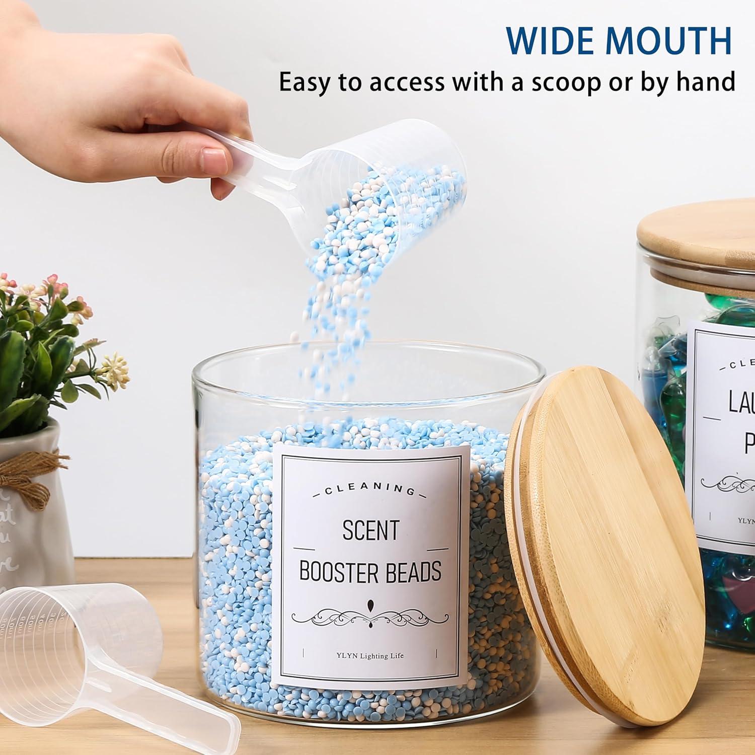 Conjunto de 2 Tarros de Vidrio CYYKDA 3.03L con Tapa de Bambú