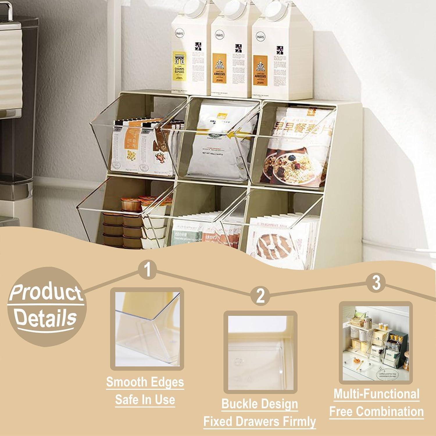 Organizador de Bolsas de Té Acrílico BILLION GOLD 2 Cajones Blanco