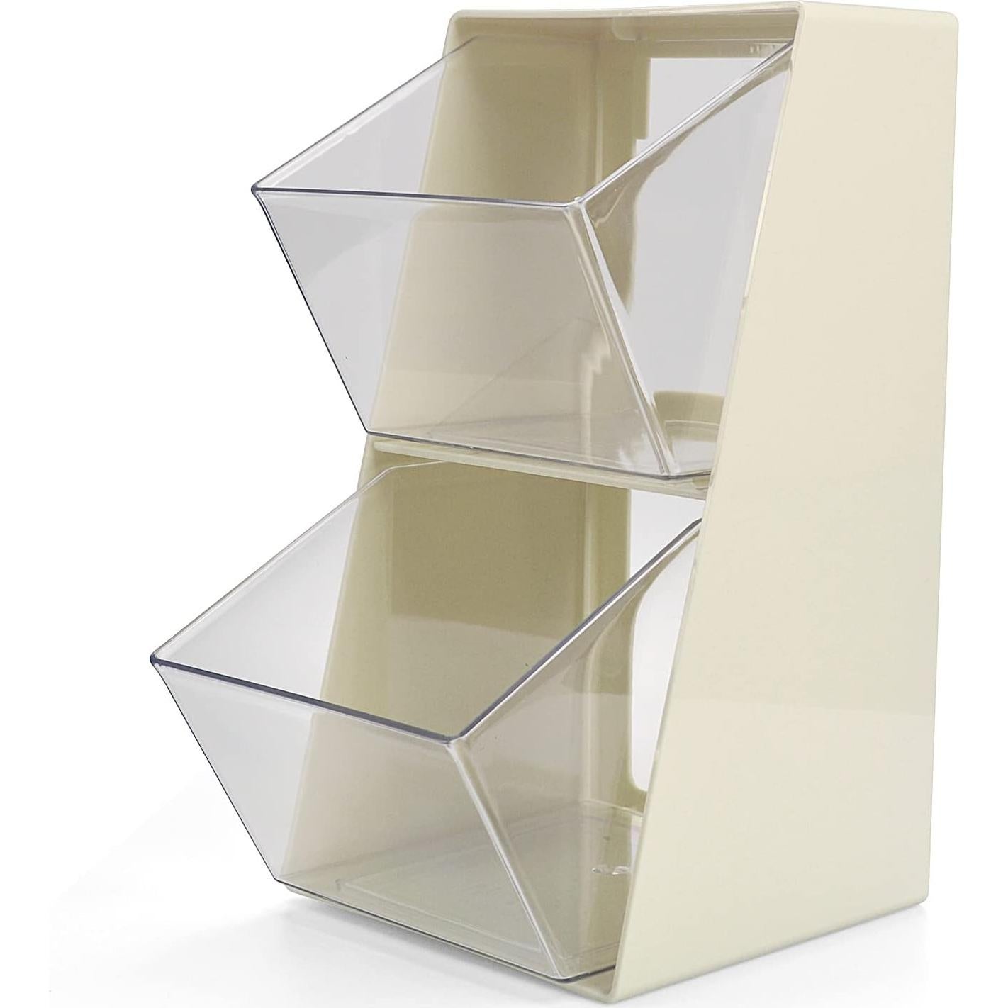 Organizador de Bolsas de Té Acrílico BILLION GOLD 2 Cajones Blanco
