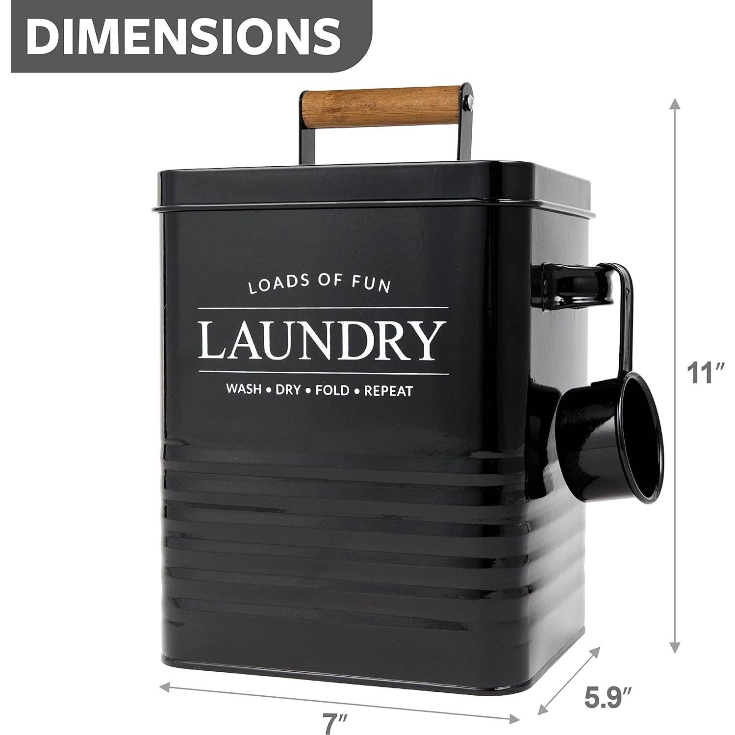 Contenedor de Polvo de Lavandería Calindiana Negro 2.72 kg