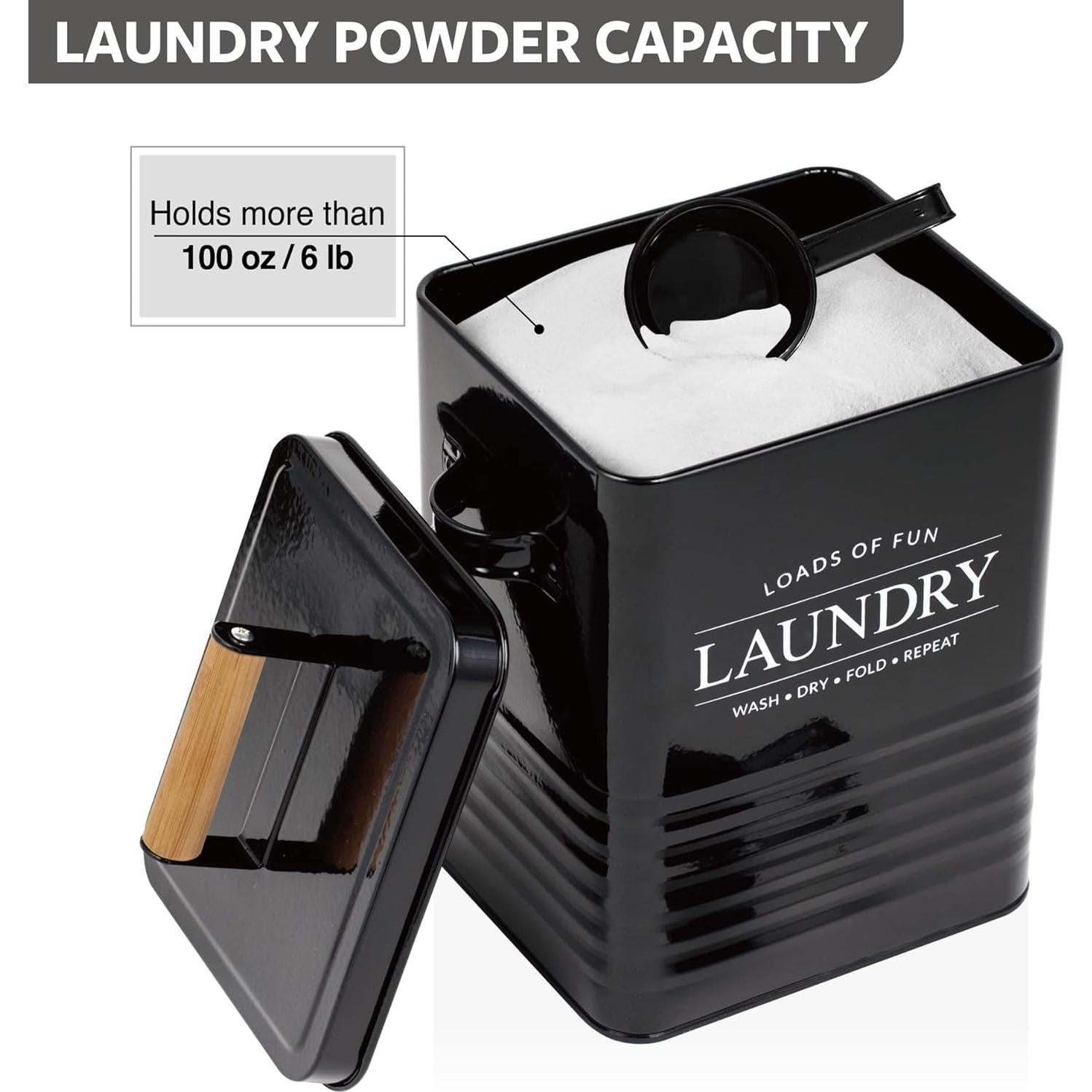 Contenedor de Polvo de Lavandería Calindiana Negro 2.72 kg