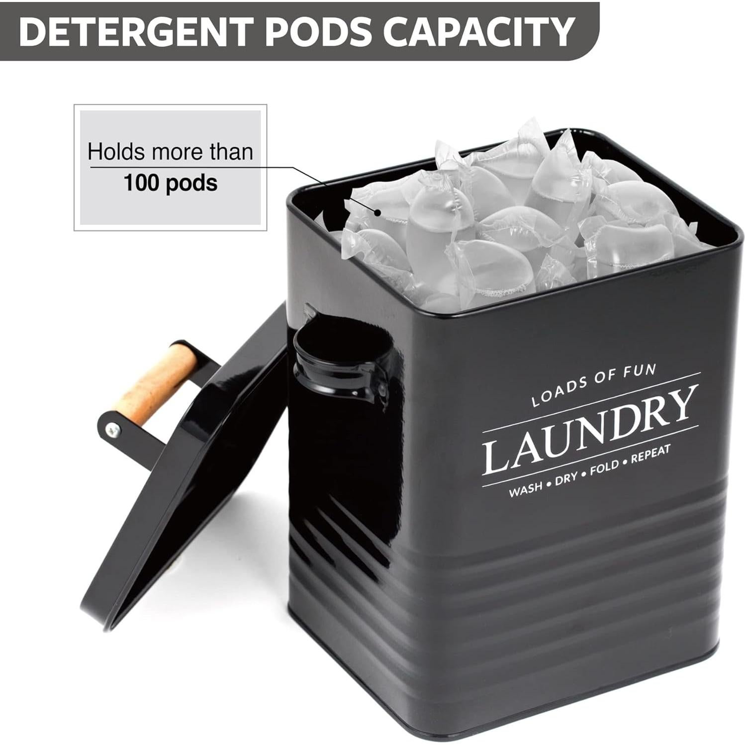 Contenedor de Polvo de Lavandería Calindiana Negro 2.72 kg