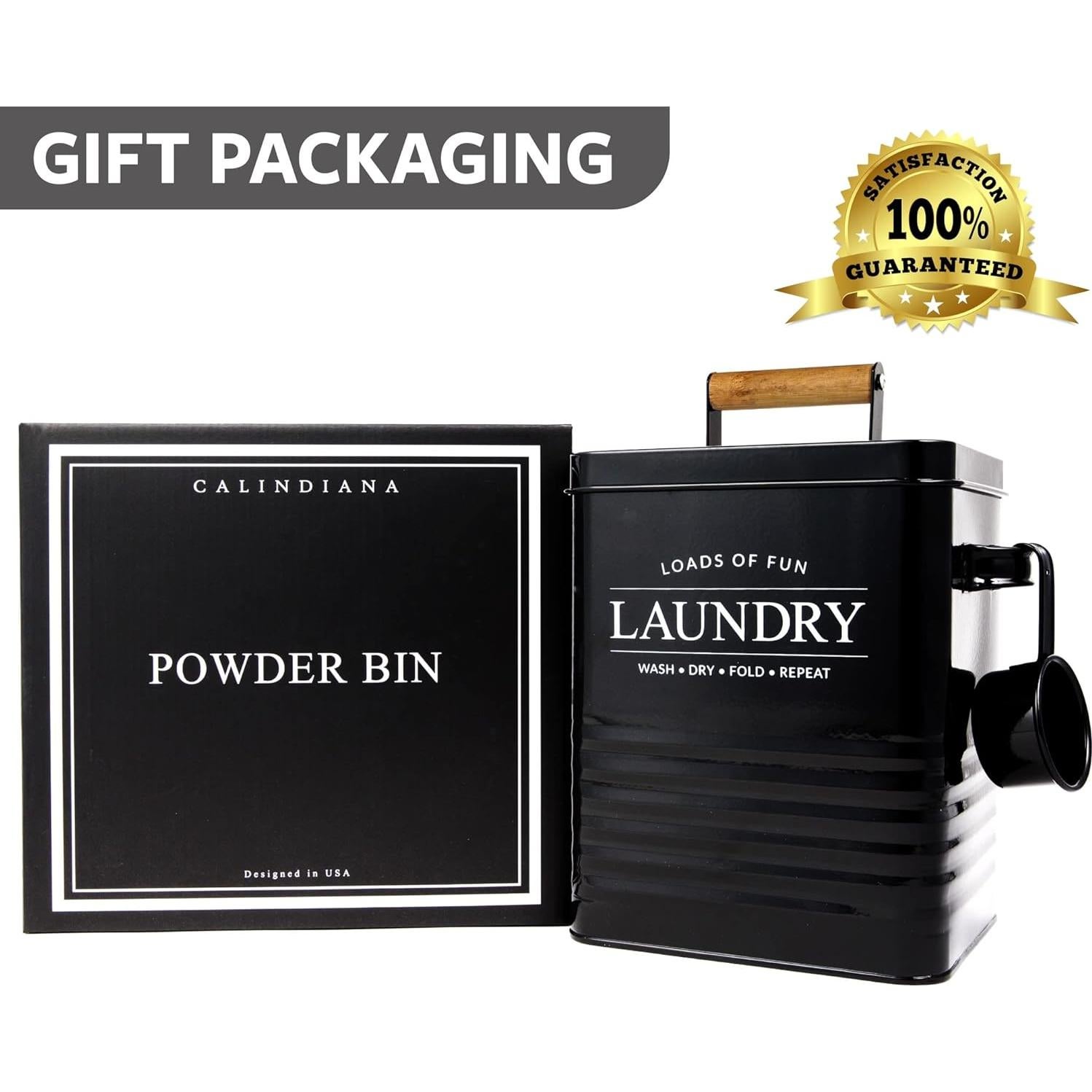 Contenedor de Polvo de Lavandería Calindiana Negro 2.72 kg