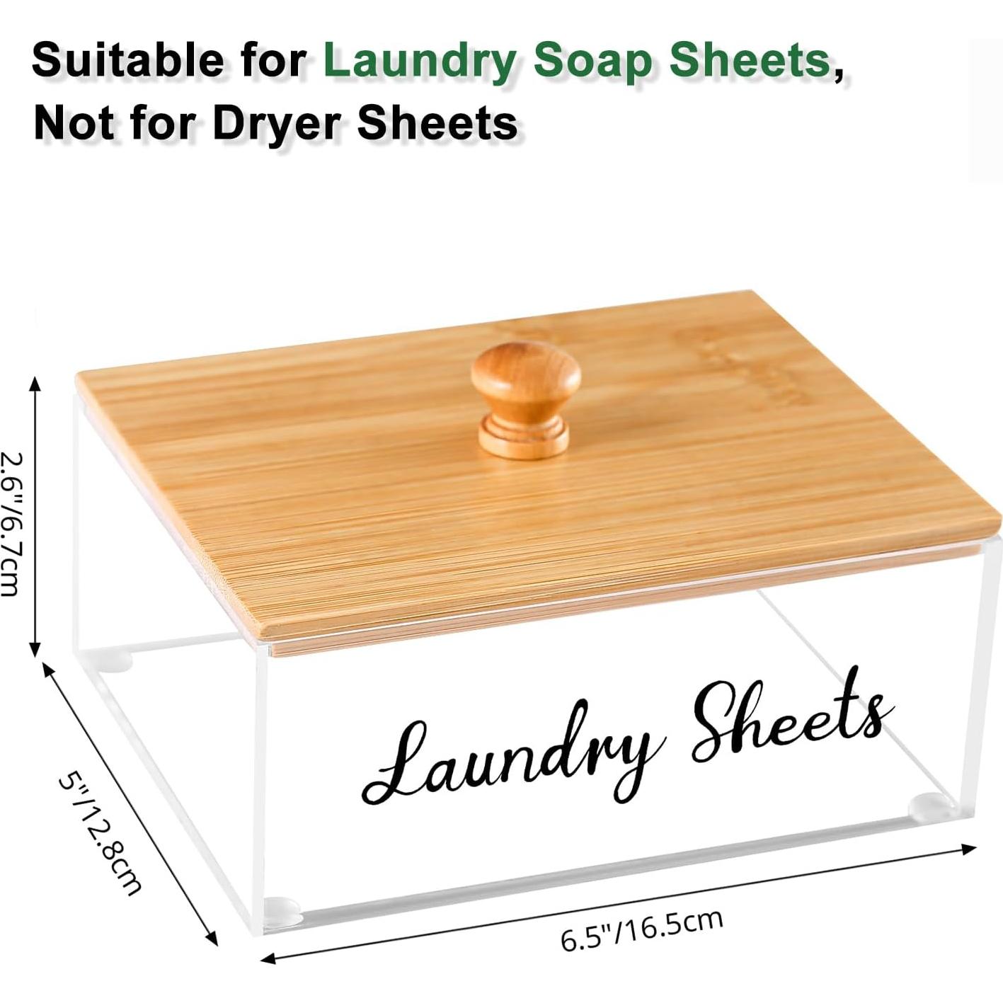 Soporte de Hojas de Lavandería VOTLEVT Acrílico y Bambú 16.5x12.8x6.7 cm