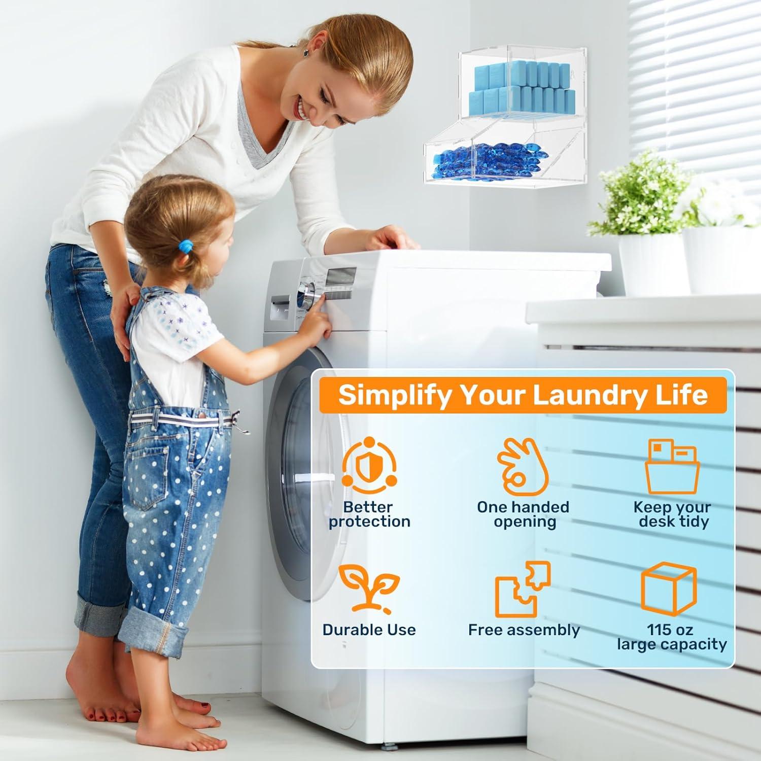 Organizador de cápsulas de lavandería Bikkii 6.8 kg acrílico