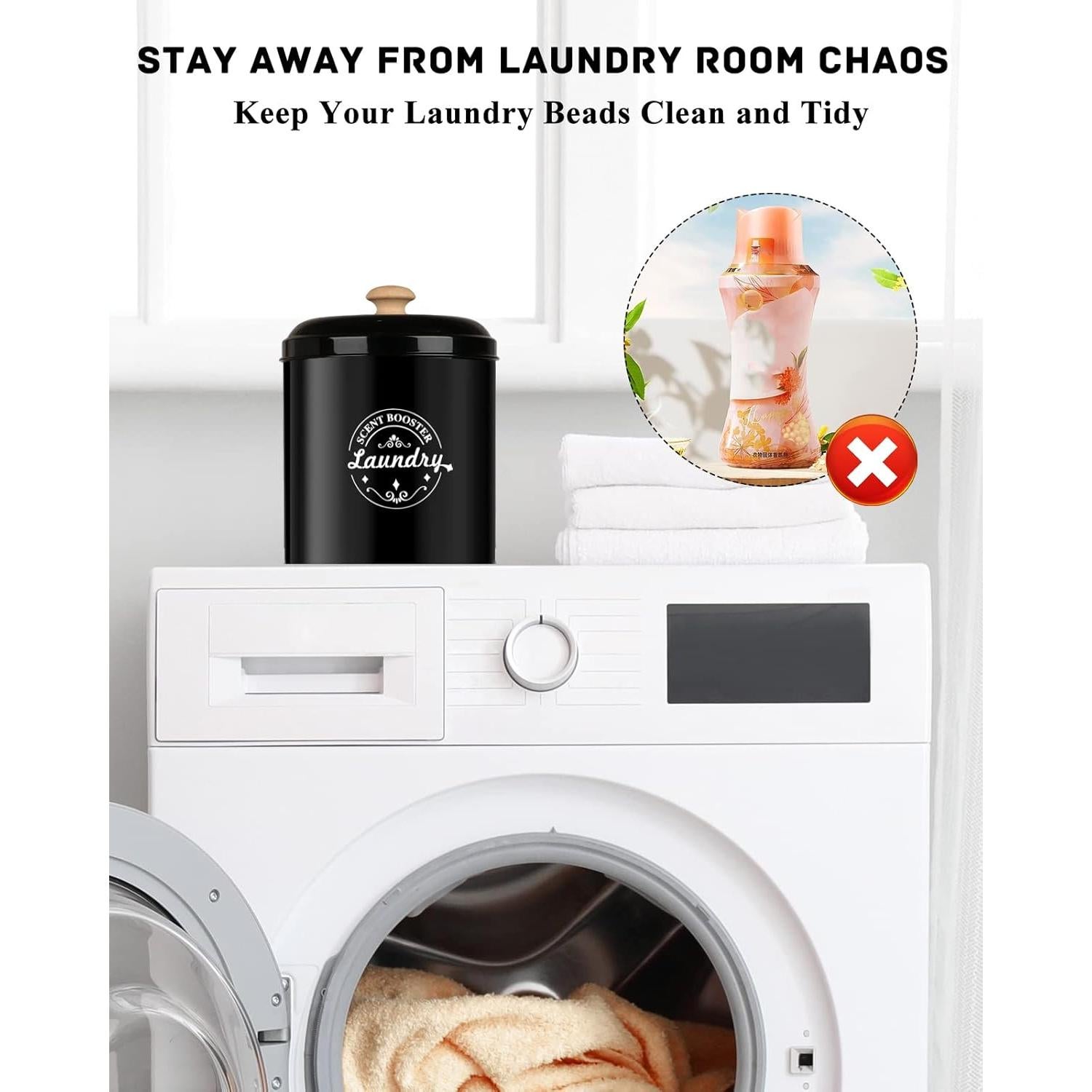 Contenedor Dispensador de Perlas Fragancia Lavandería SACREDAY Negro