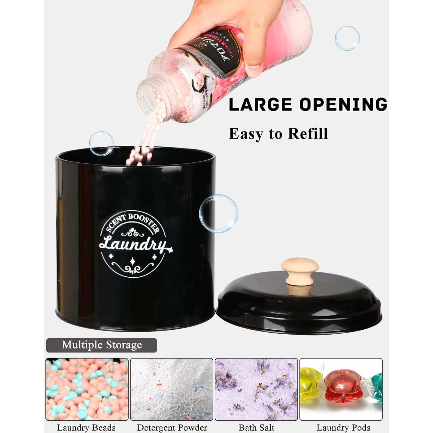 Contenedor Dispensador de Perlas Fragancia Lavandería SACREDAY Negro