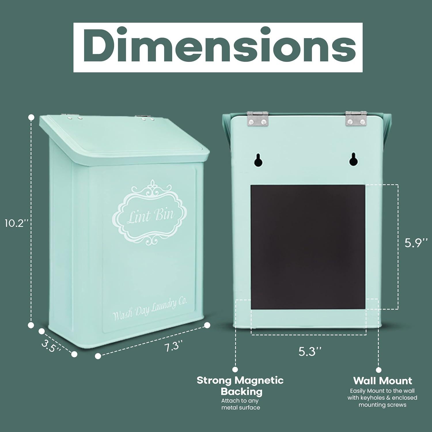 Bin de Lint Magnético Wash Day Laundry Co. Verde 18.5x26.7cm