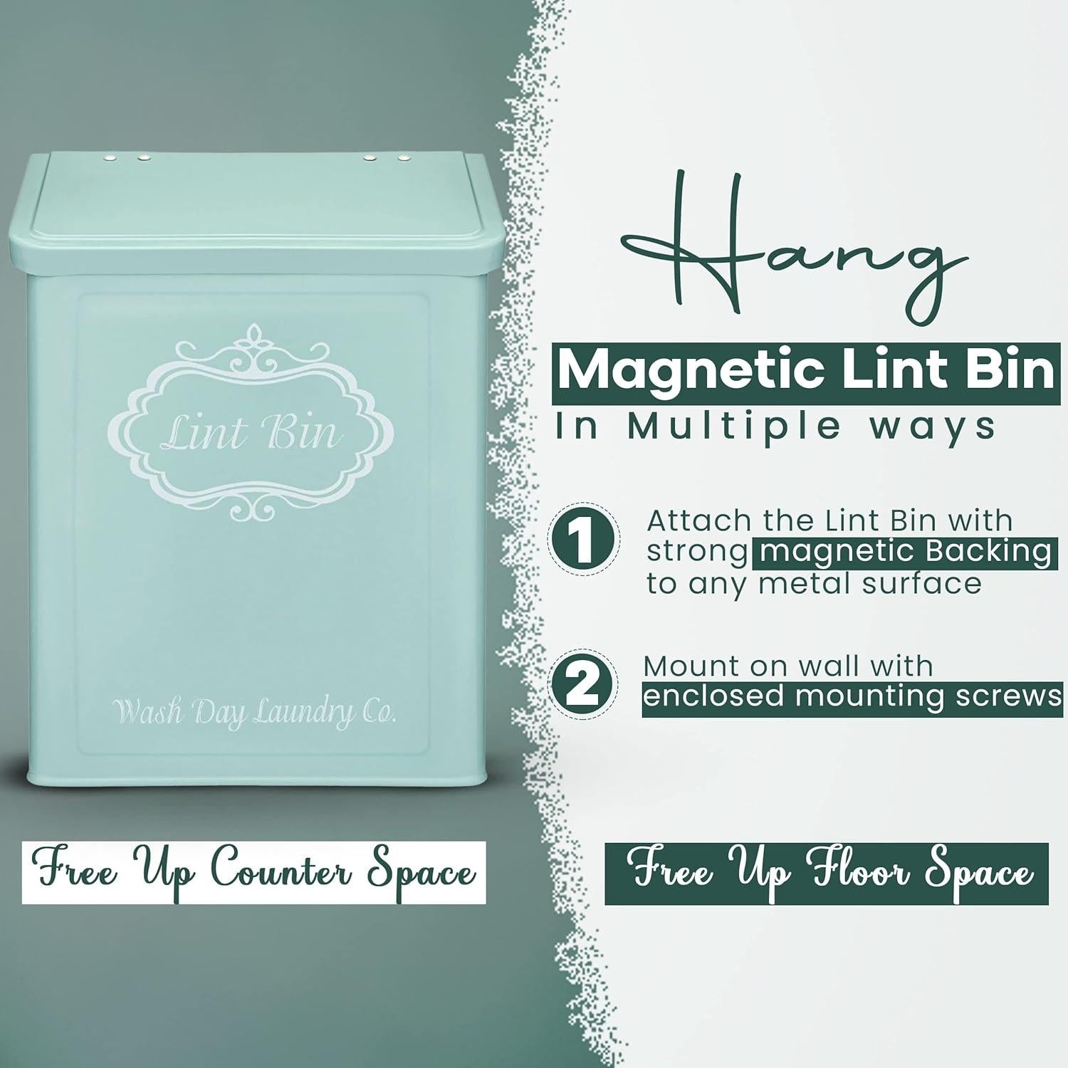 Bin de Lint Magnético Wash Day Laundry Co. Verde 18.5x26.7cm