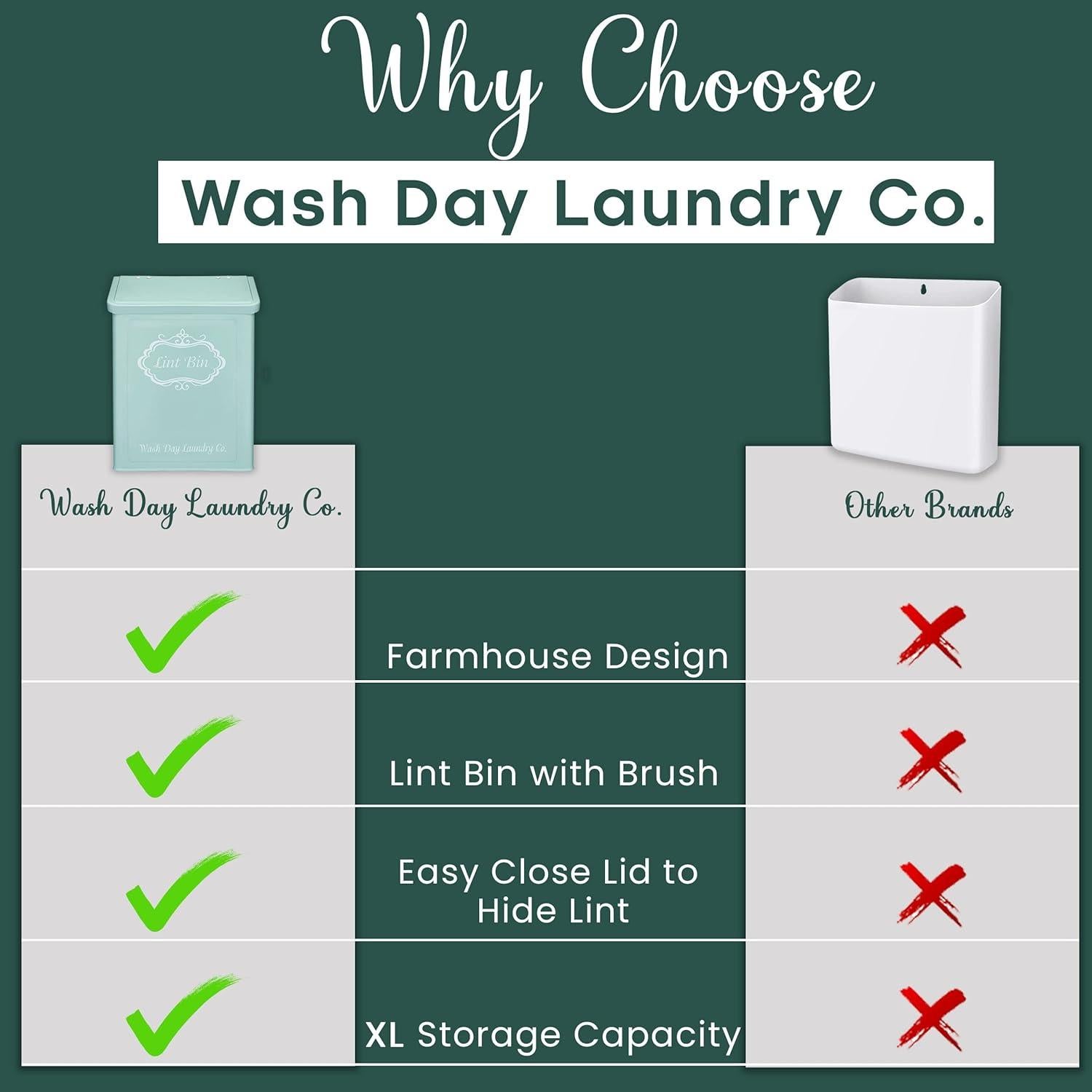 Bin de Lint Magnético Wash Day Laundry Co. Verde 18.5x26.7cm