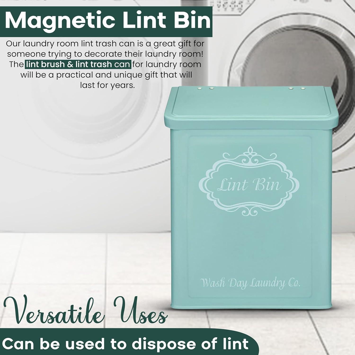 Bin de Lint Magnético Wash Day Laundry Co. Verde 18.5x26.7cm