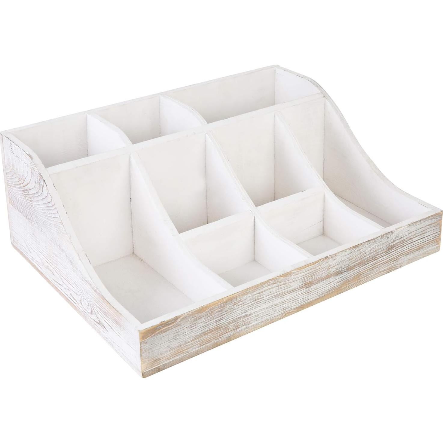 Organizador de Bar de Café MyGift 9 Compartimentos Madera Blanqueada