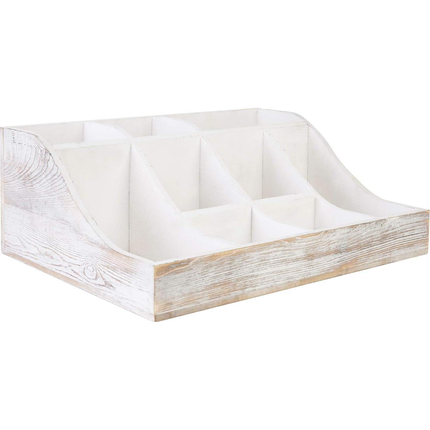 Organizador de Bar de Café MyGift 9 Compartimentos Madera Blanqueada