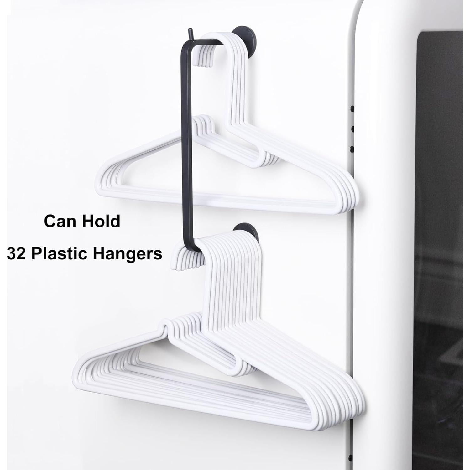 Soporte Magnético para Perchas LEVOSHUA - Organizador Negro, 2 Pzas