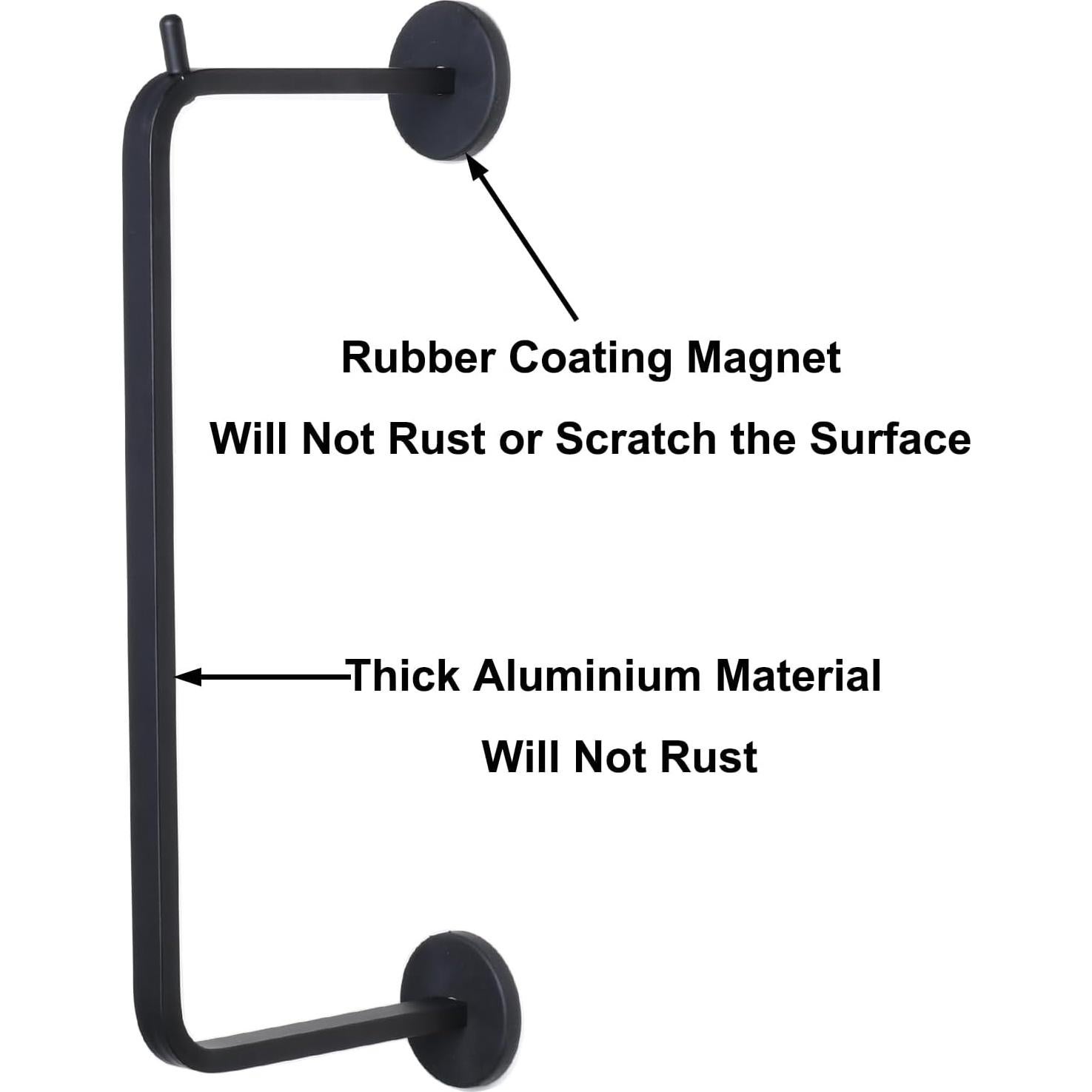 Soporte Magnético para Perchas LEVOSHUA - Organizador Negro, 2 Pzas