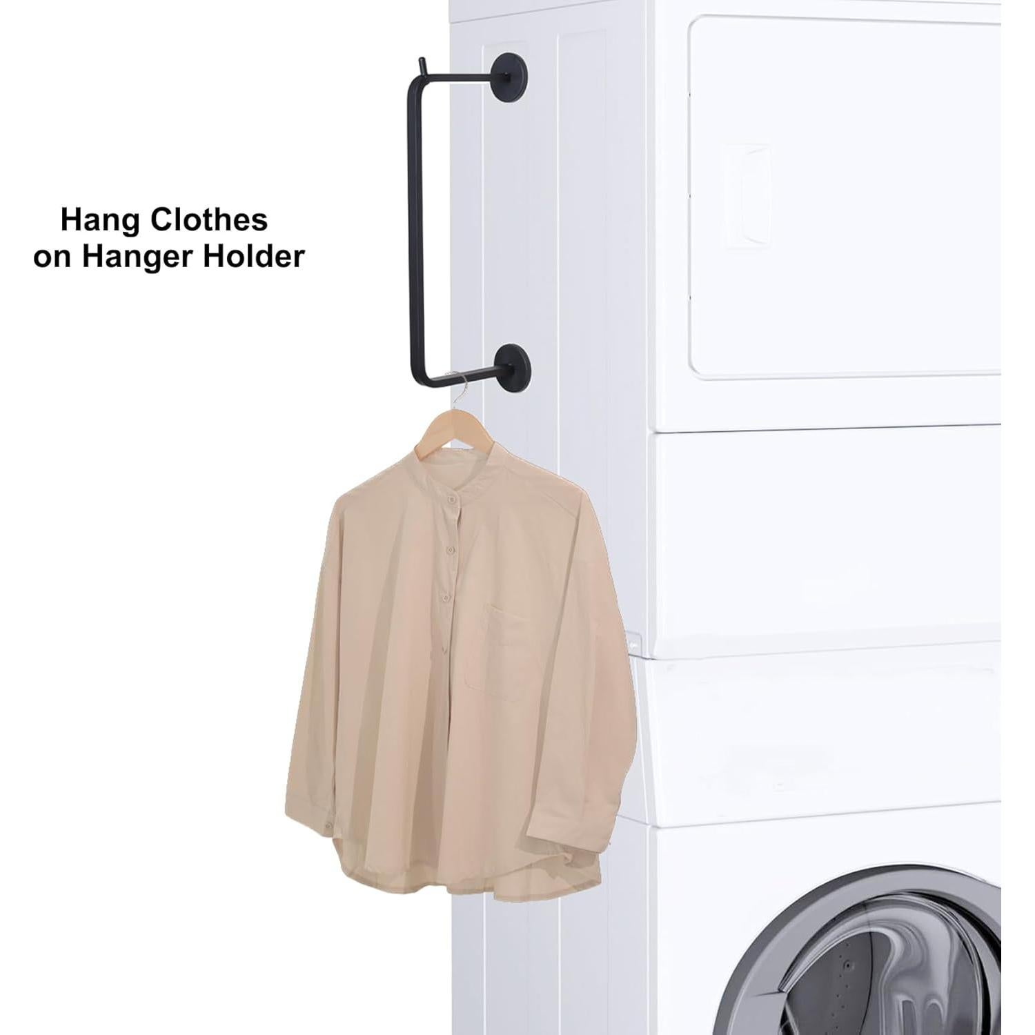 Soporte Magnético para Perchas LEVOSHUA - Organizador Negro, 2 Pzas