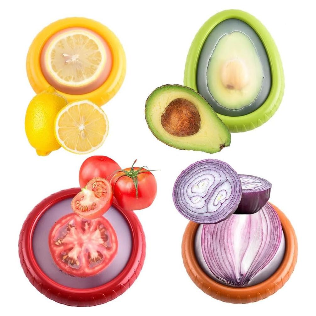 Juego de 4 Contenedores de Silicona y ABS para Frutas