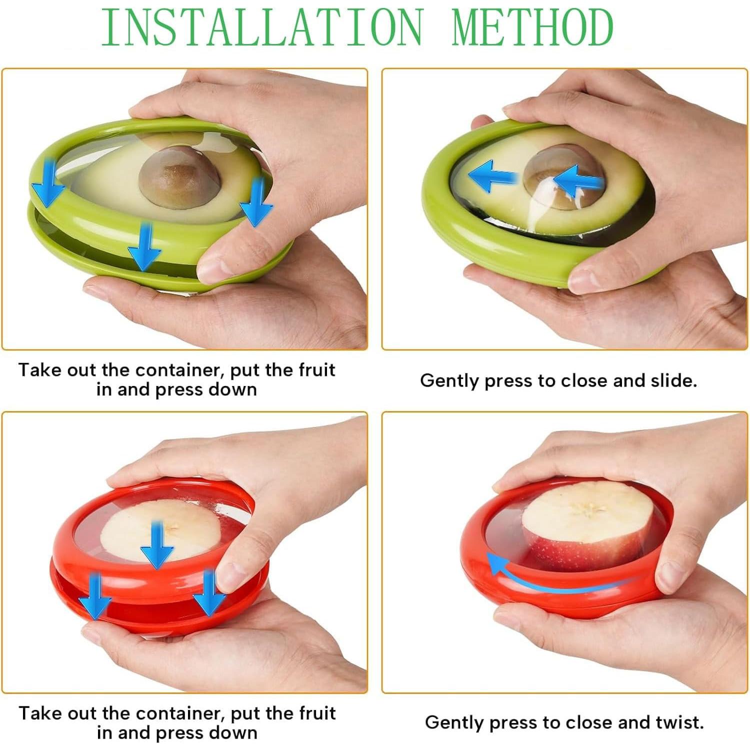 Juego de 4 Contenedores de Silicona y ABS para Frutas