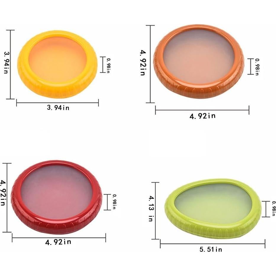 Juego de 4 Contenedores de Silicona y ABS para Frutas