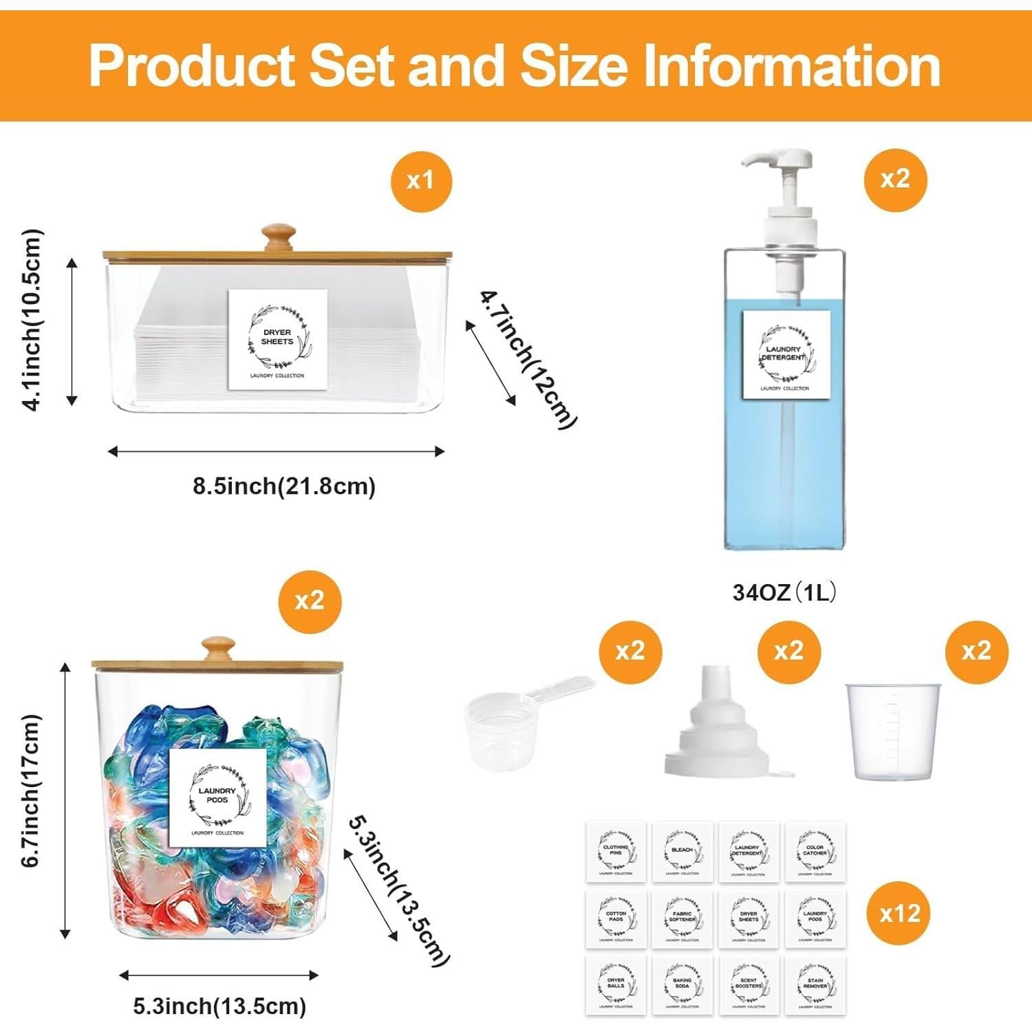 Contenedores de Lavandería FEXIA 3+2 con Dispensador y Etiquetas