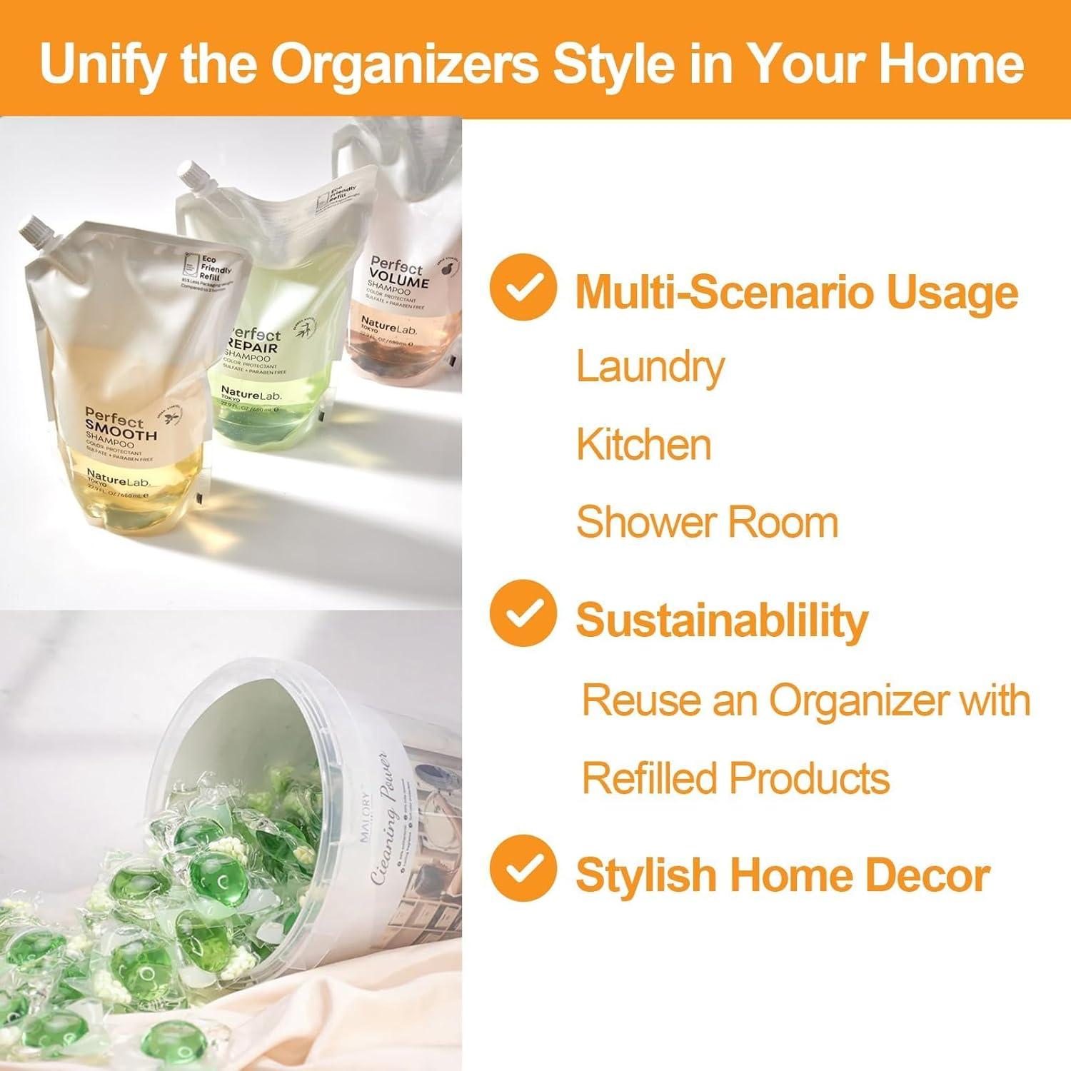 Contenedores de Lavandería FEXIA 3+2 con Dispensador y Etiquetas