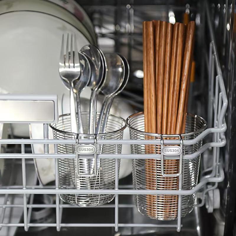 Cesta de Cubiertos para Lavavajillas TONZNYZYJ Acero Inoxidable 9.4x10.2cm